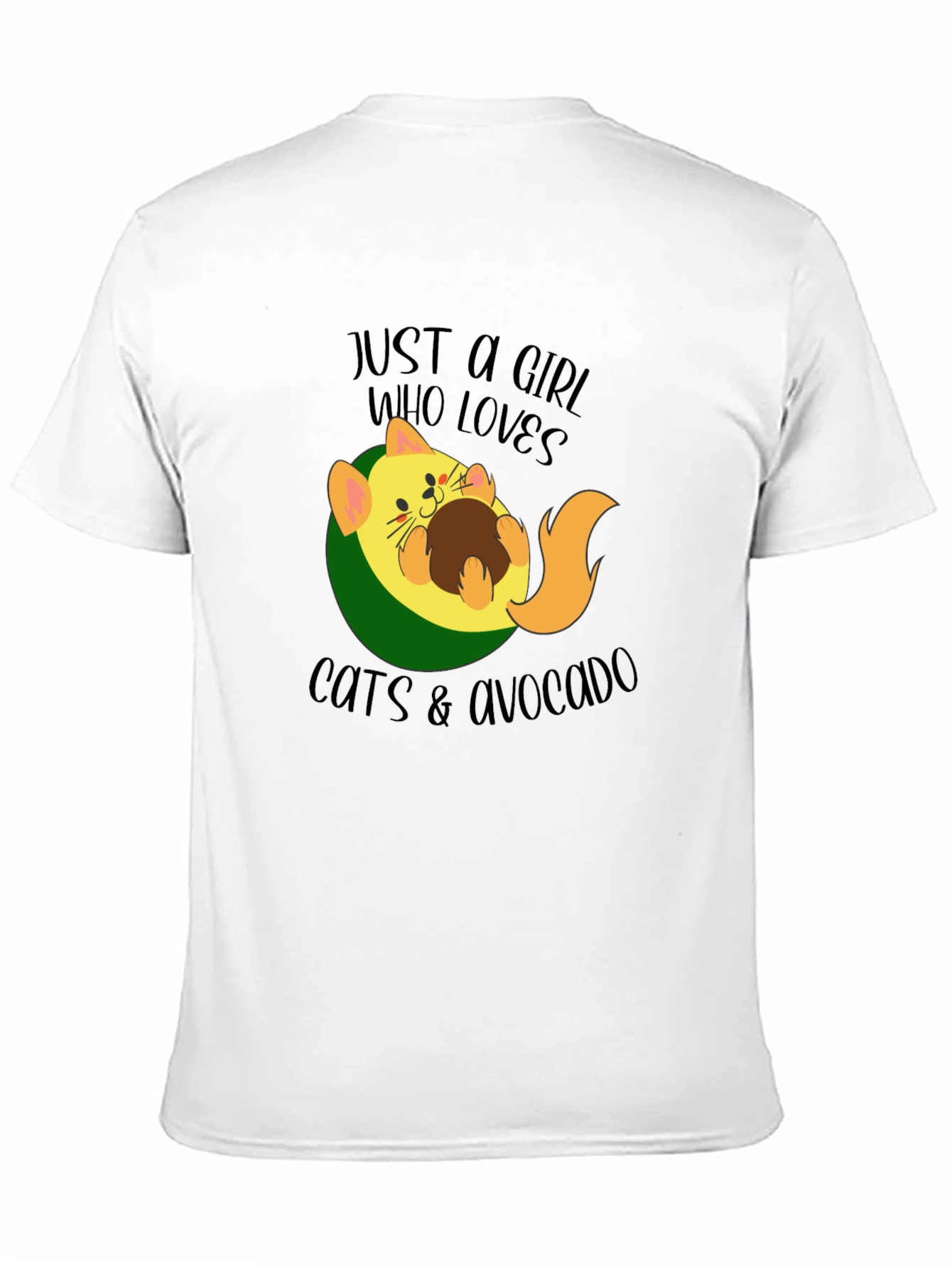 Cat & Avocado Graphic Tee - Womens Funny T-Shirt