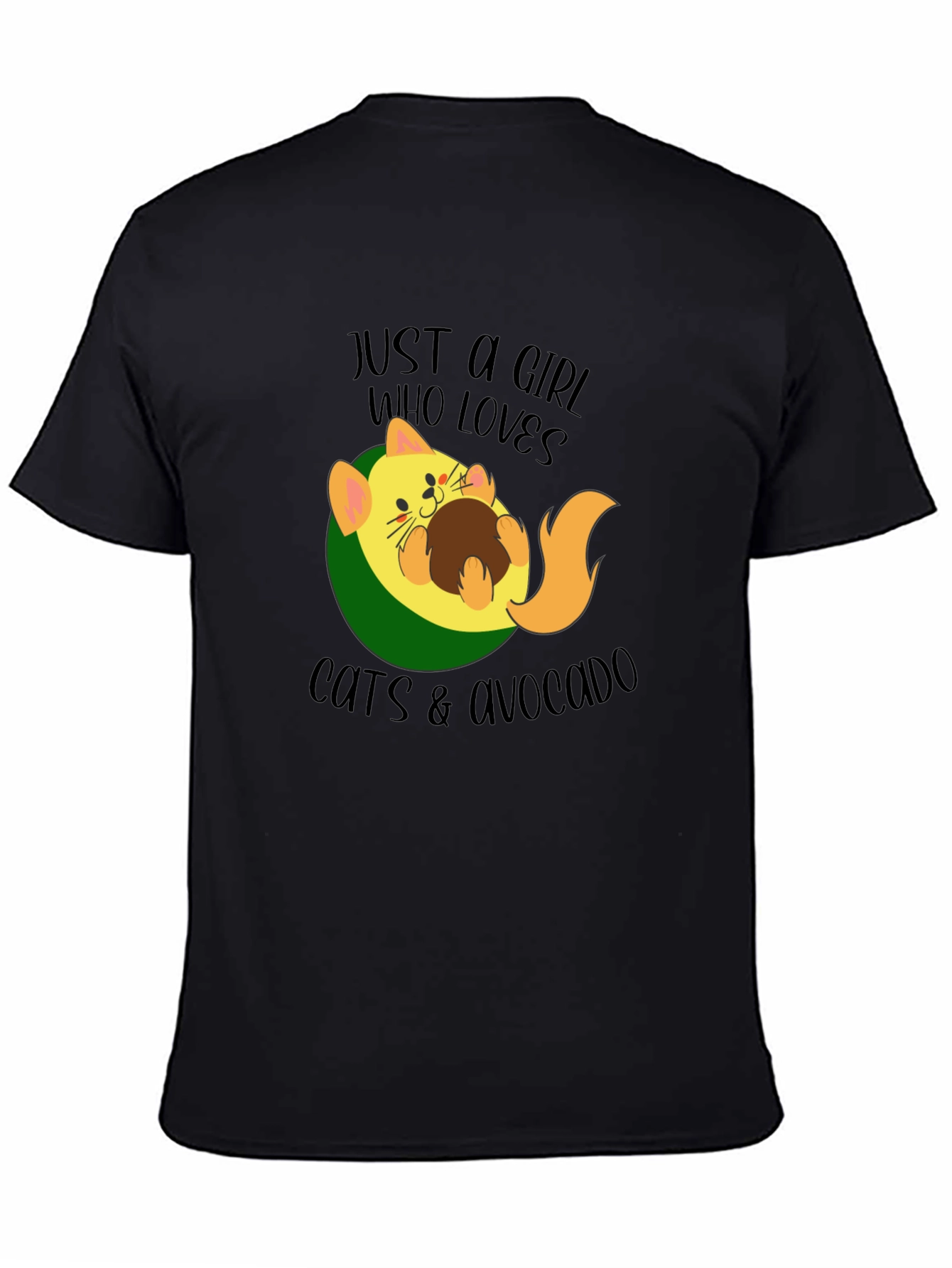 Cat & Avocado Graphic Tee - Womens Funny T-Shirt