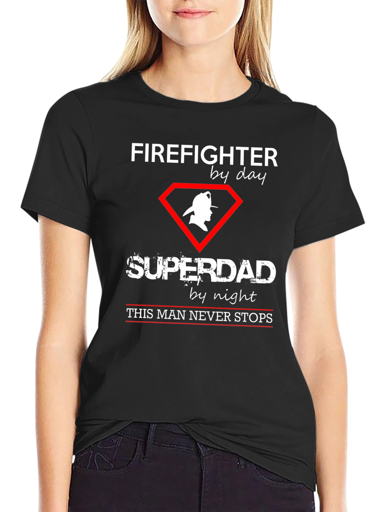 Firefighter Superdad Graphic T-Shirt