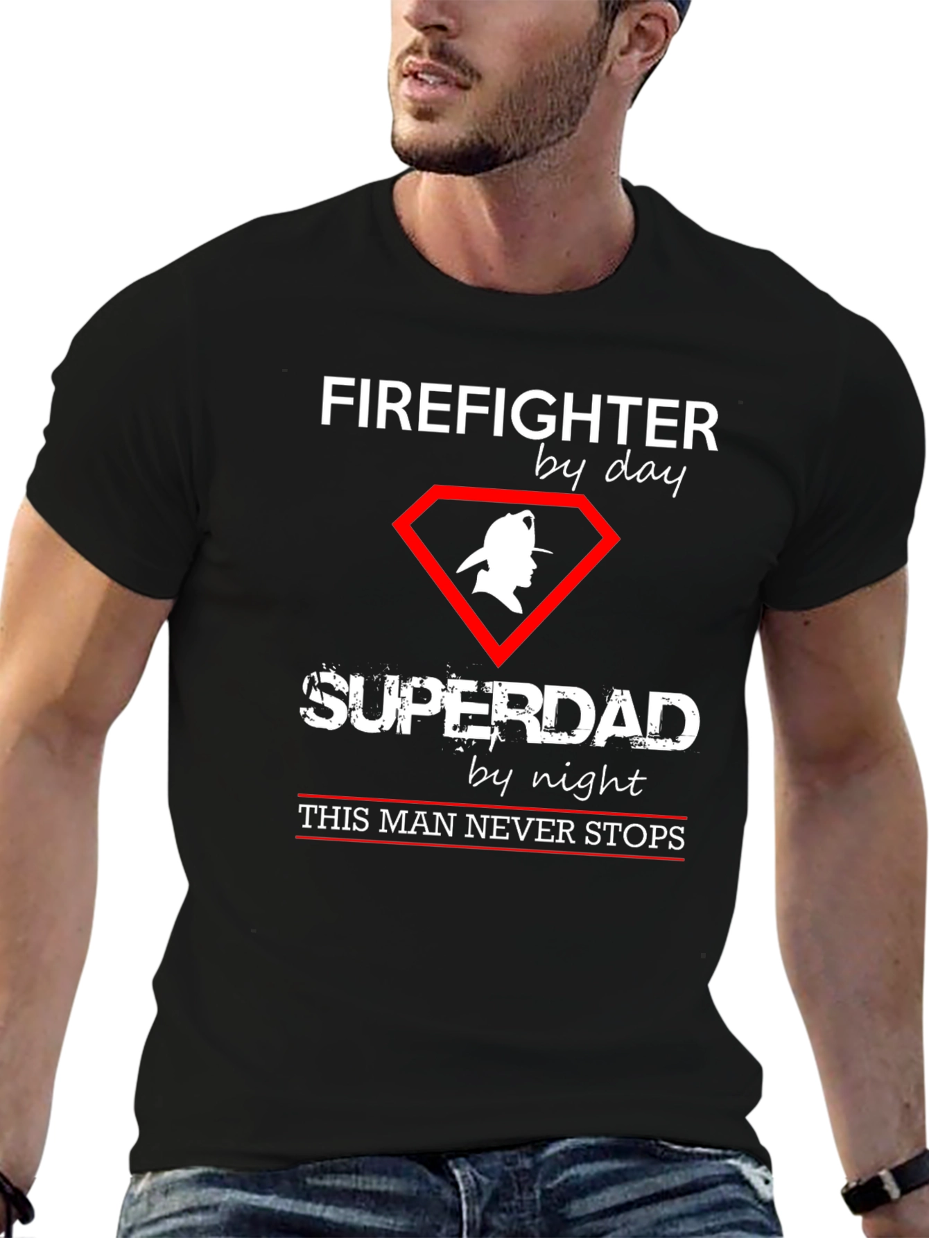 Firefighter Superdad Graphic T-Shirt