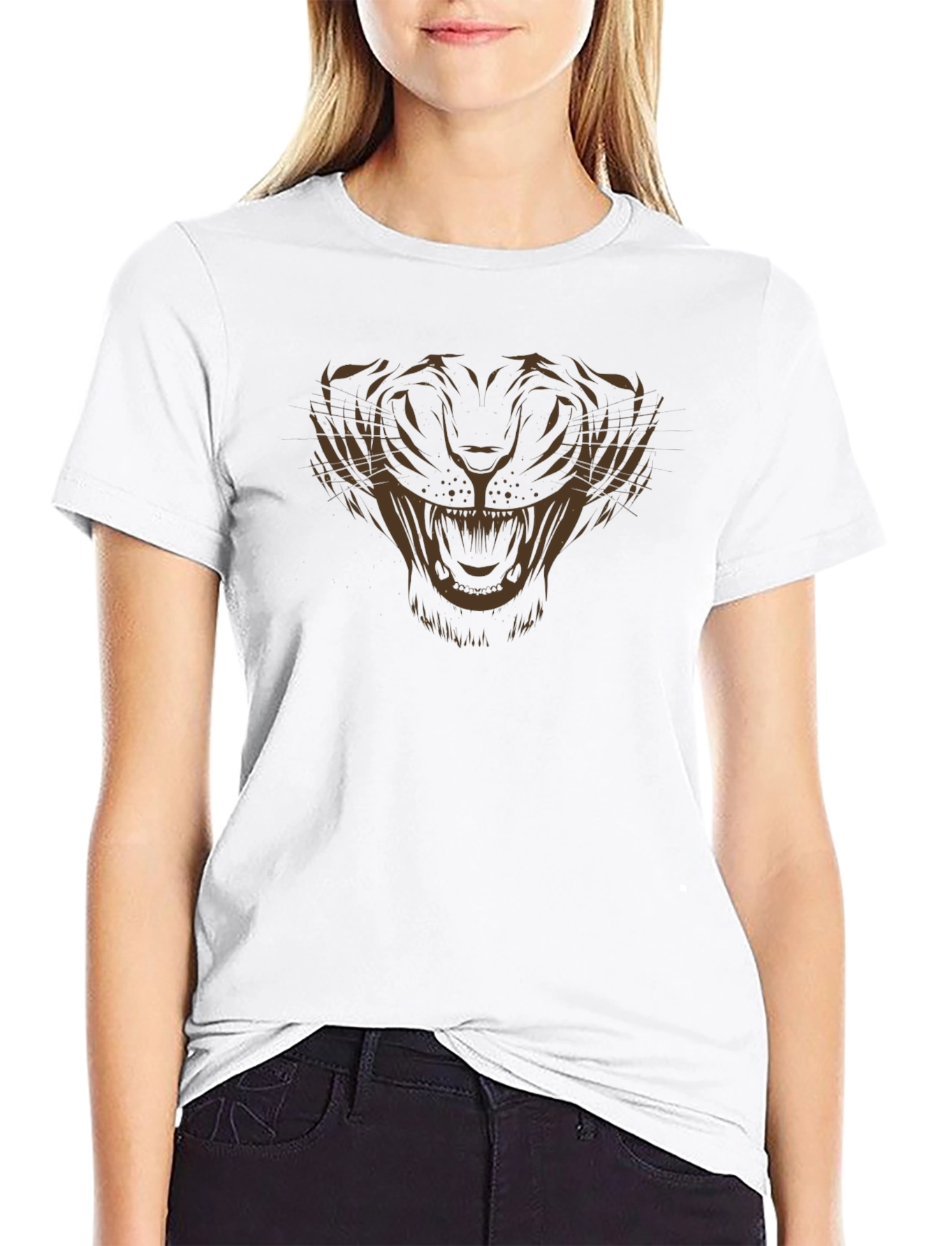 Mens Black Tiger Graphic Tee