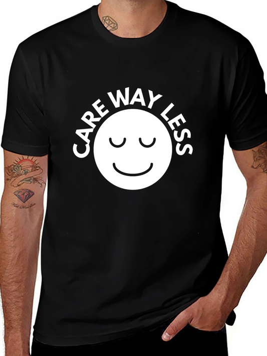 Care Way Less Graphic Tee - Relaxed Fit Black T-Shirt