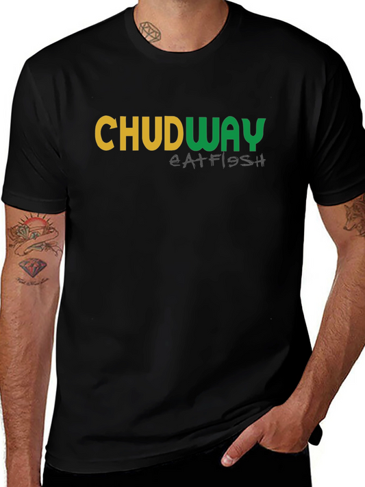 Chudway Eat Fish Graphic T-Shirt - Black