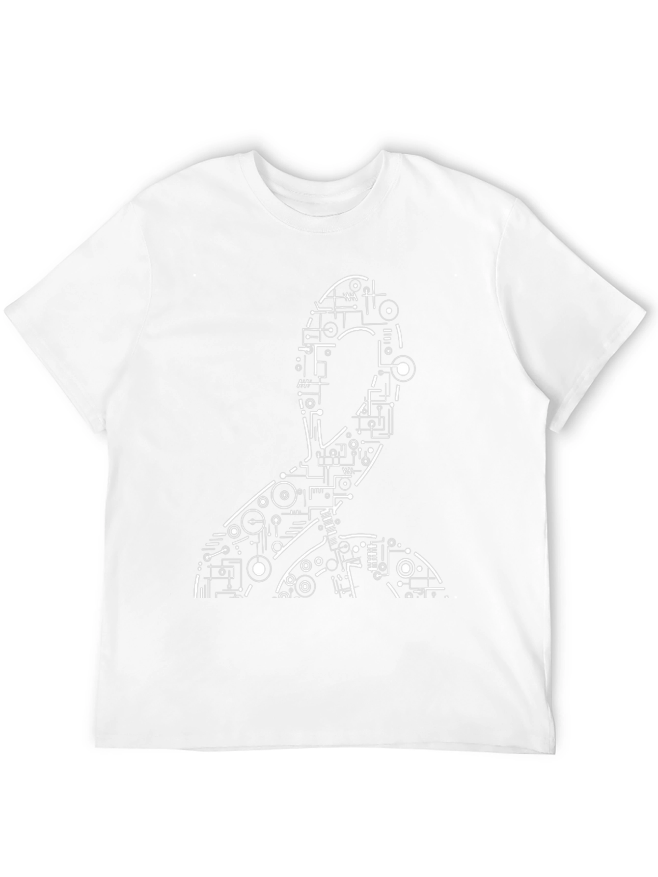 Abstract Circuit Man Graphic Tee - Black