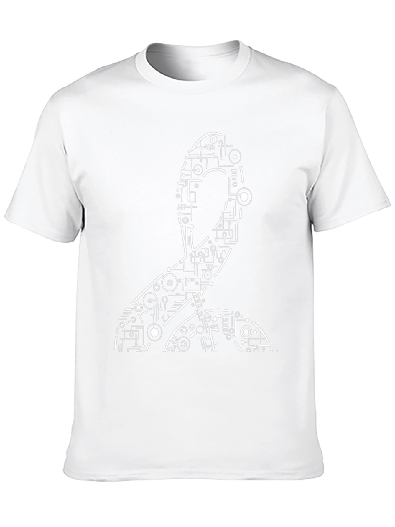 Abstract Circuit Man Graphic Tee - Black