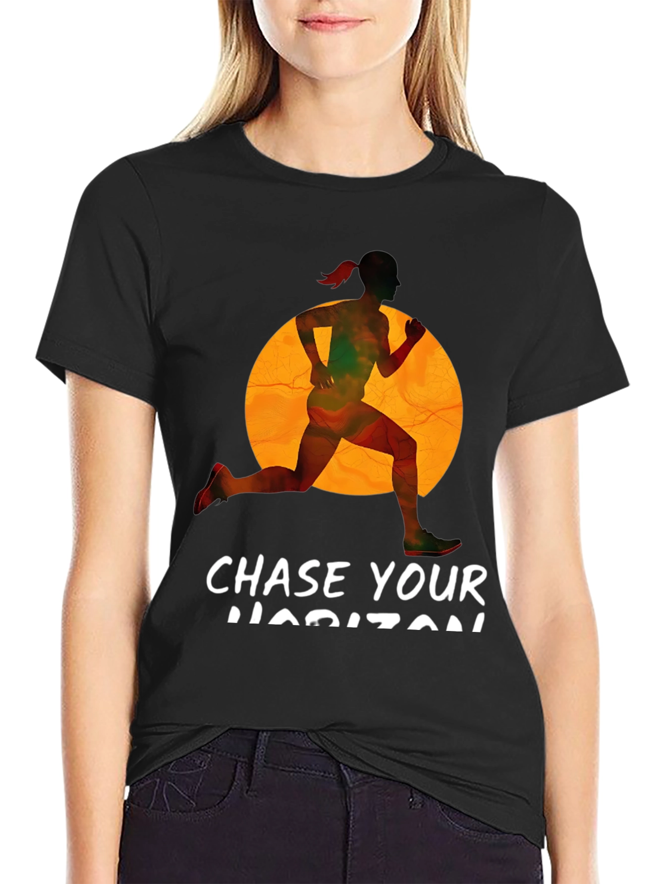 Chase Your Horizon Black Graphic Tee
