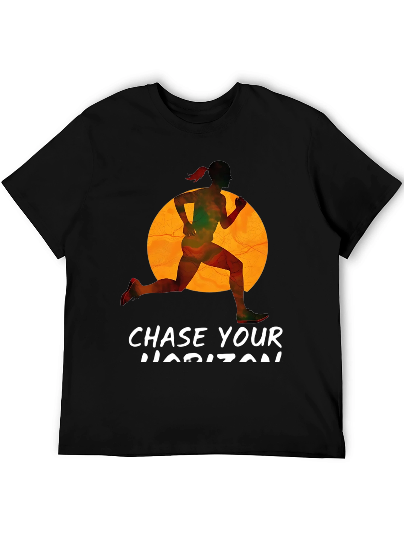 Chase Your Horizon Black Graphic Tee