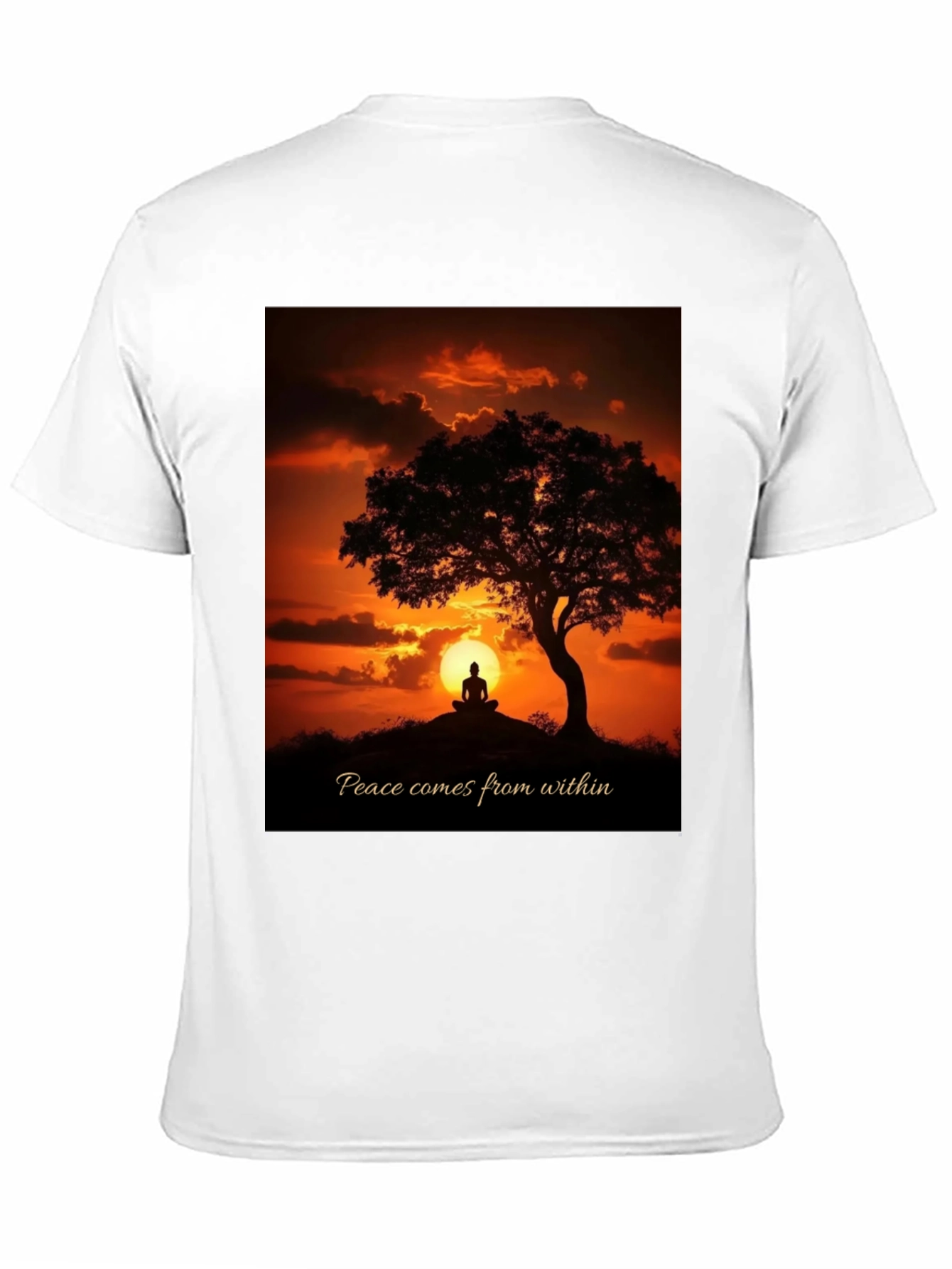 Peace Within Graphic Tee - Sunset Meditation Shirt
