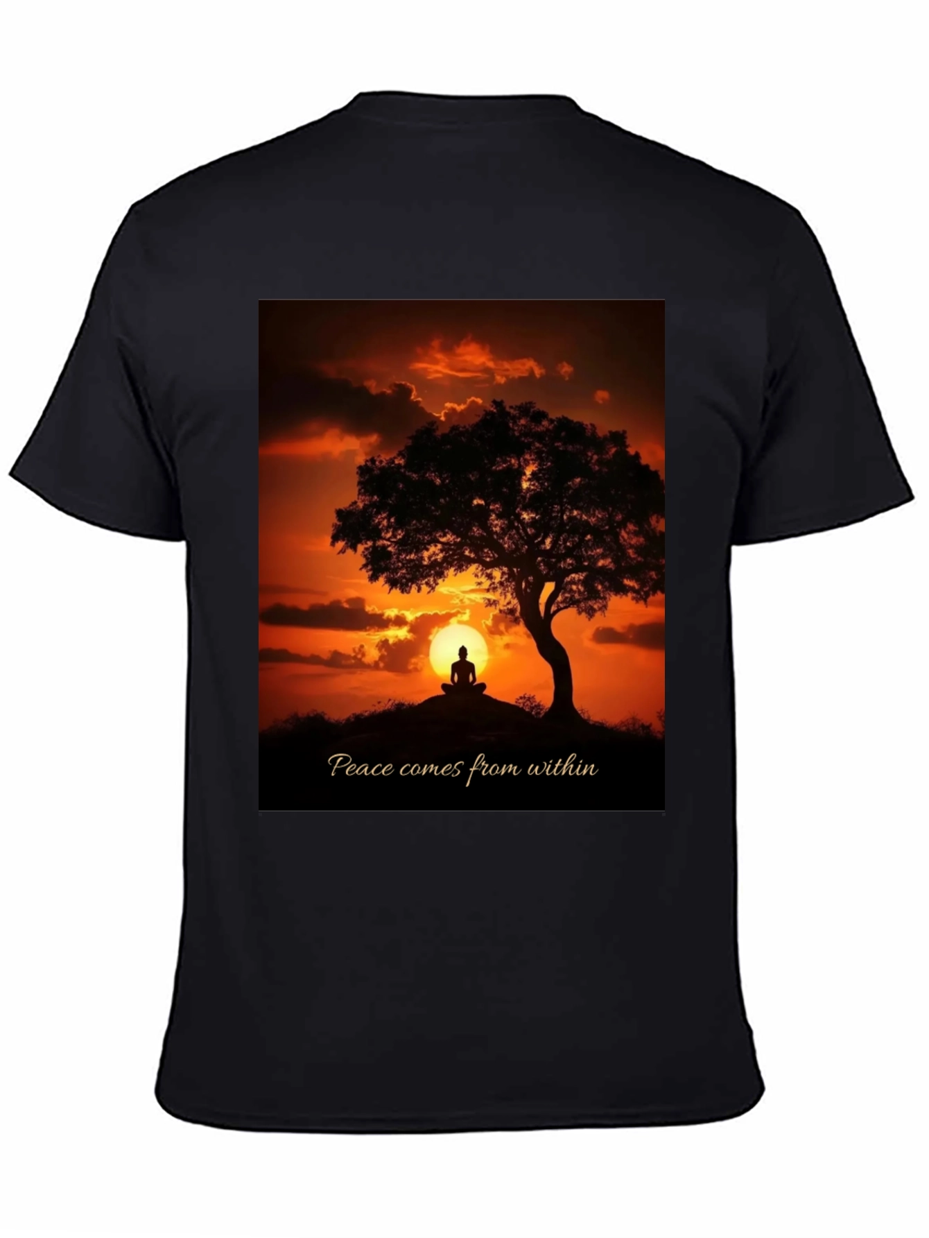 Peace Within Graphic Tee - Sunset Meditation Shirt