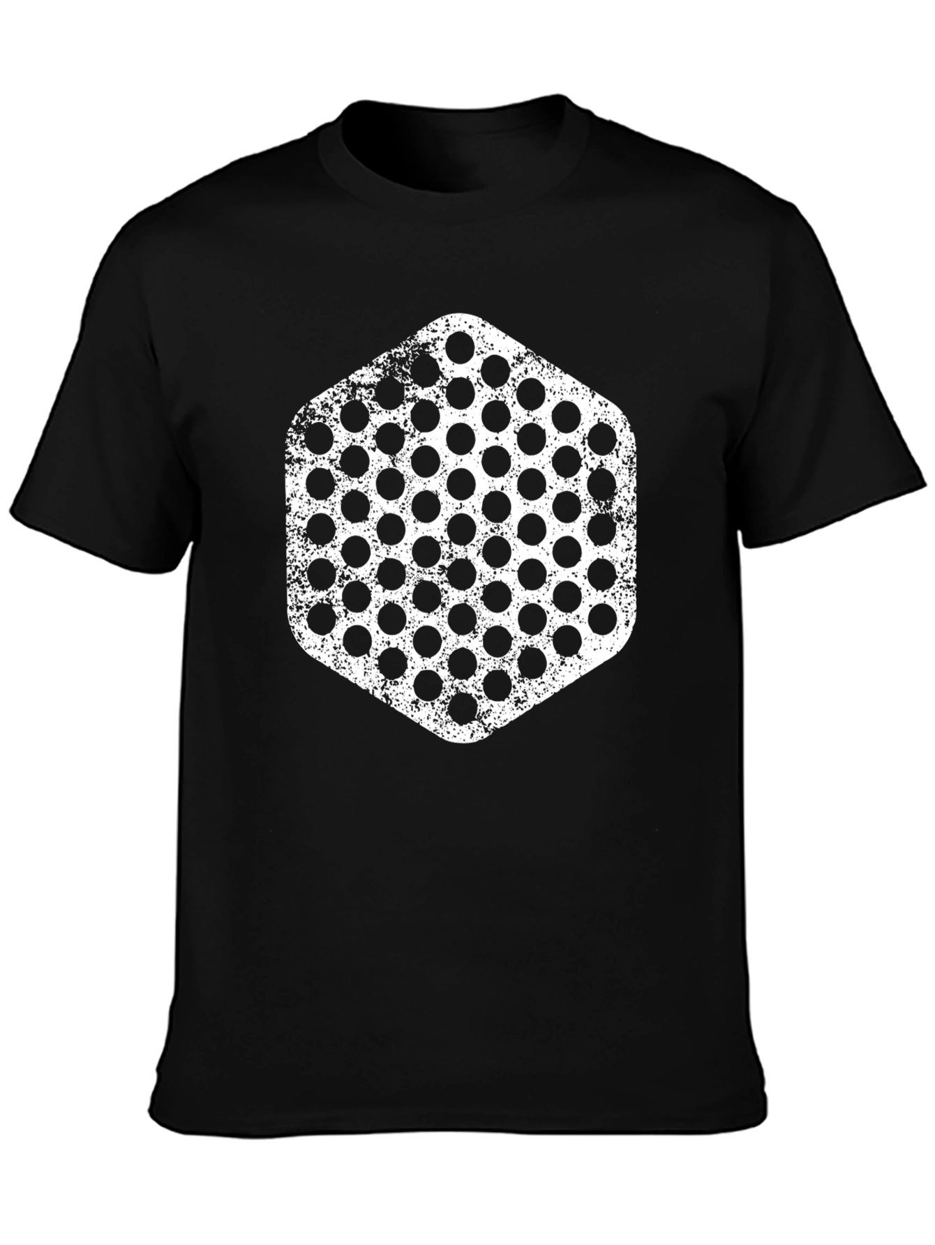 Honeycomb Graphic Tee - Black Cotton Casual Shirt