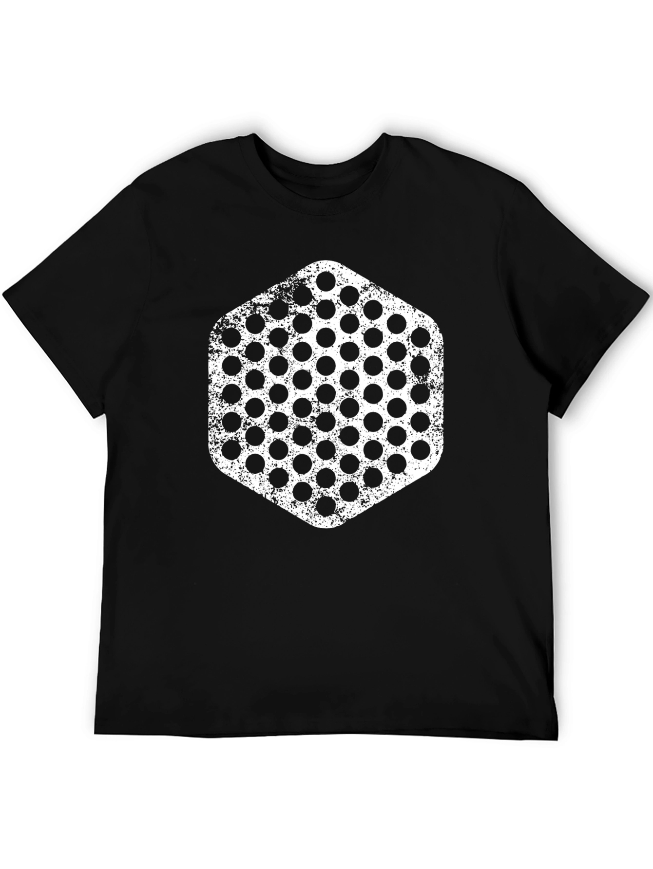 Honeycomb Graphic Tee - Black Cotton Casual Shirt