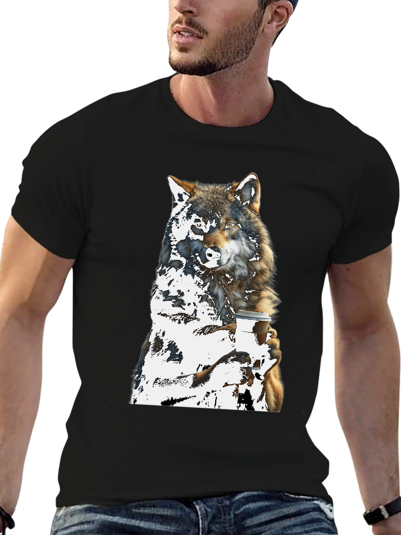 Wolf Lovers Coffee Graphic Tee