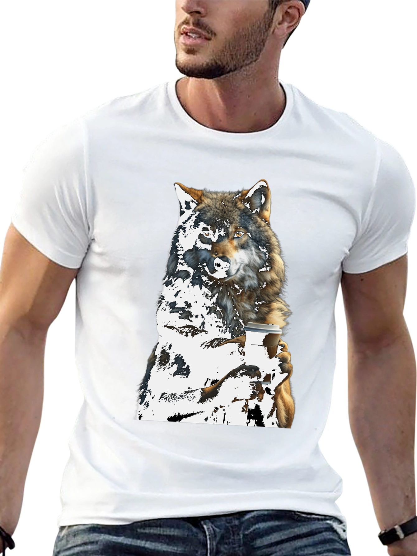 Wolf Lovers Coffee Graphic Tee