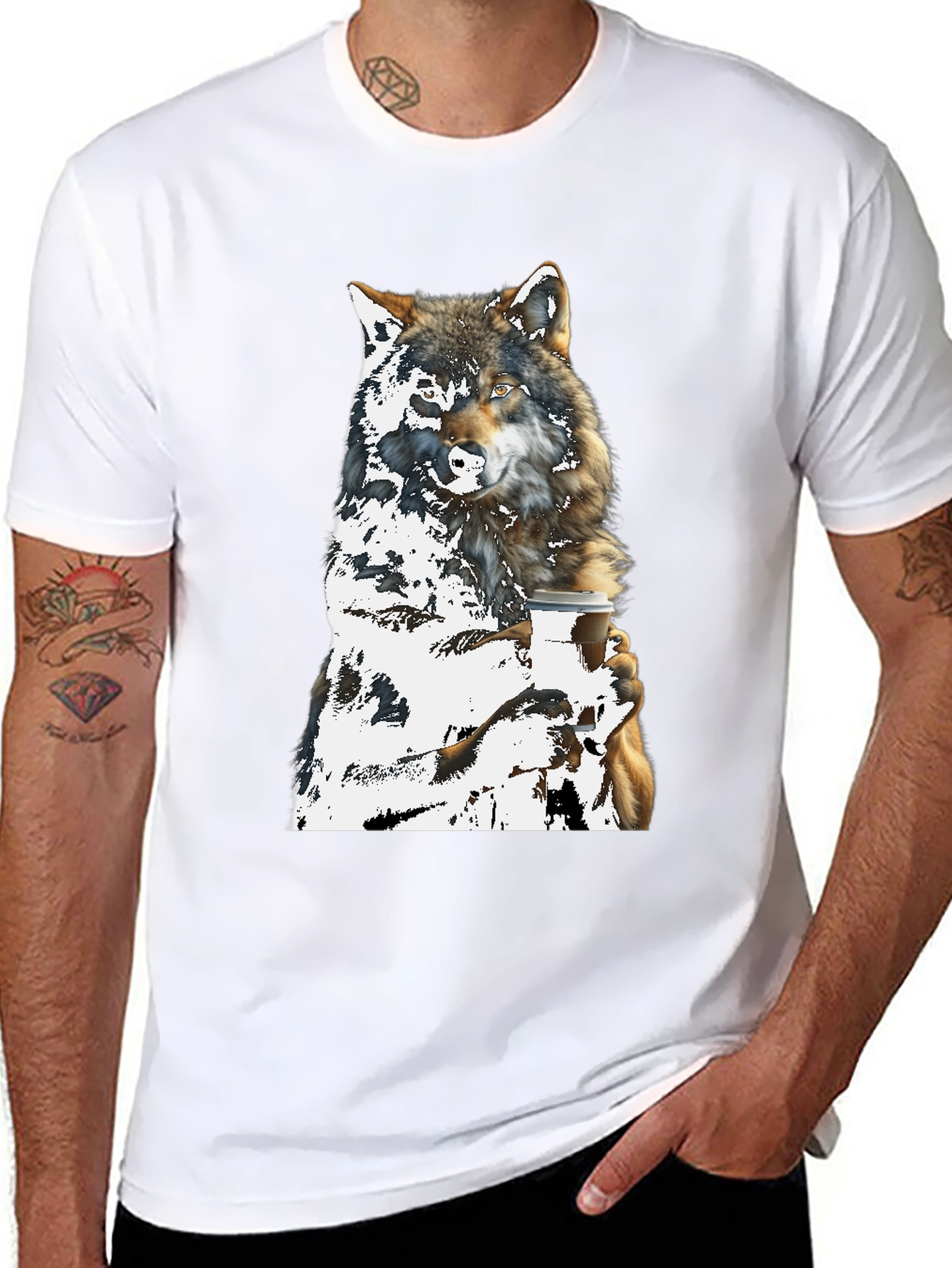 Wolf Lovers Coffee Graphic Tee