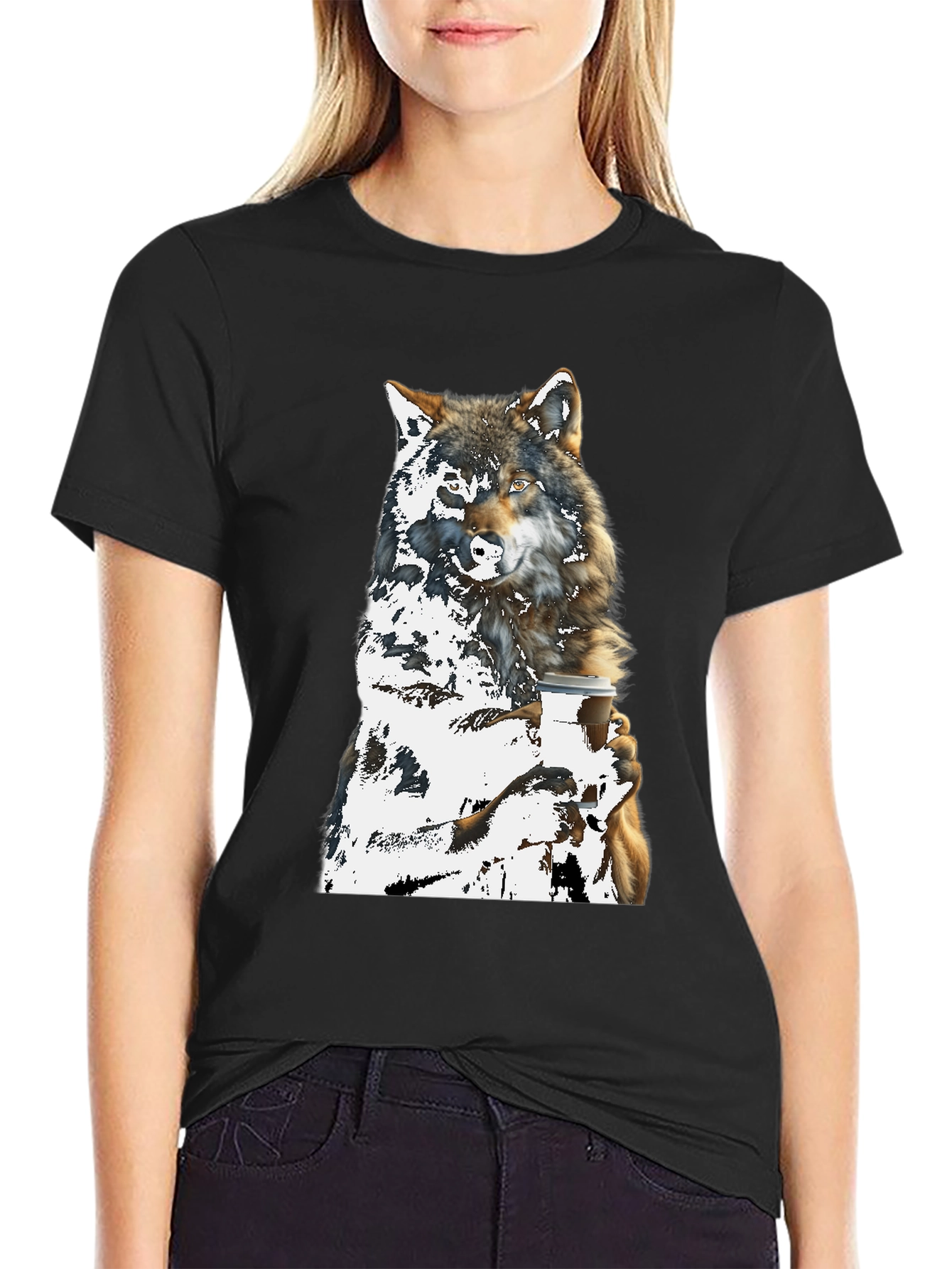 Wolf Lovers Coffee Graphic Tee