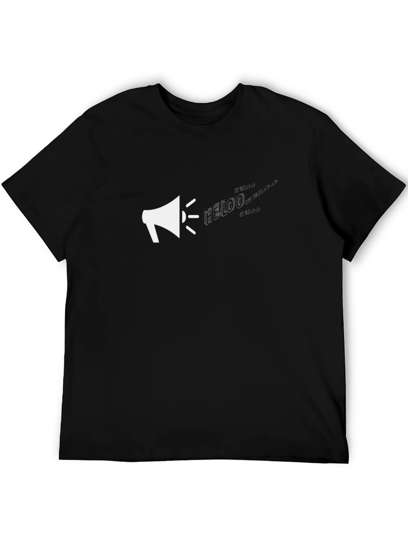 Megaphone Graphic Tee - Black Cotton T-Shirt