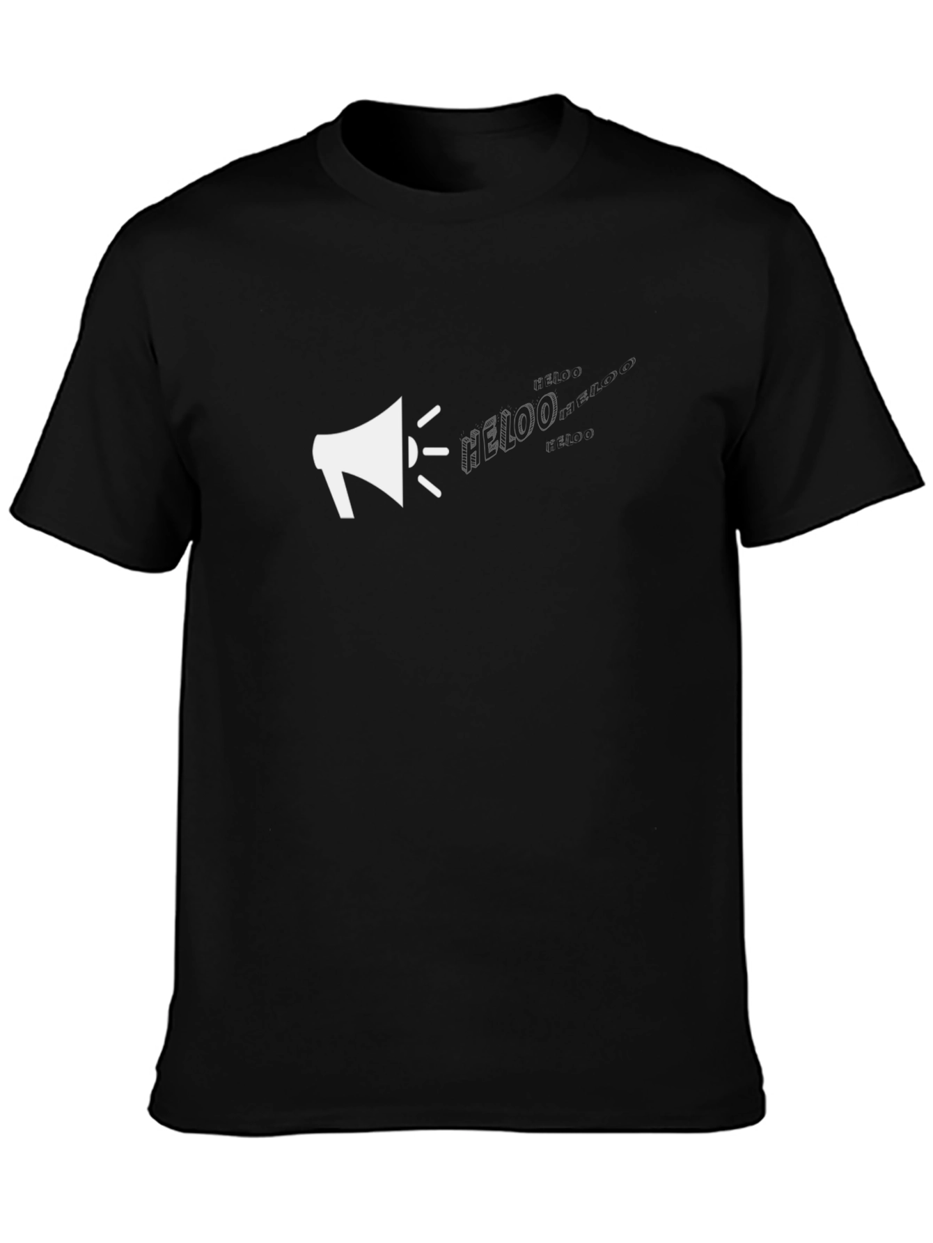 Megaphone Graphic Tee - Black Cotton T-Shirt