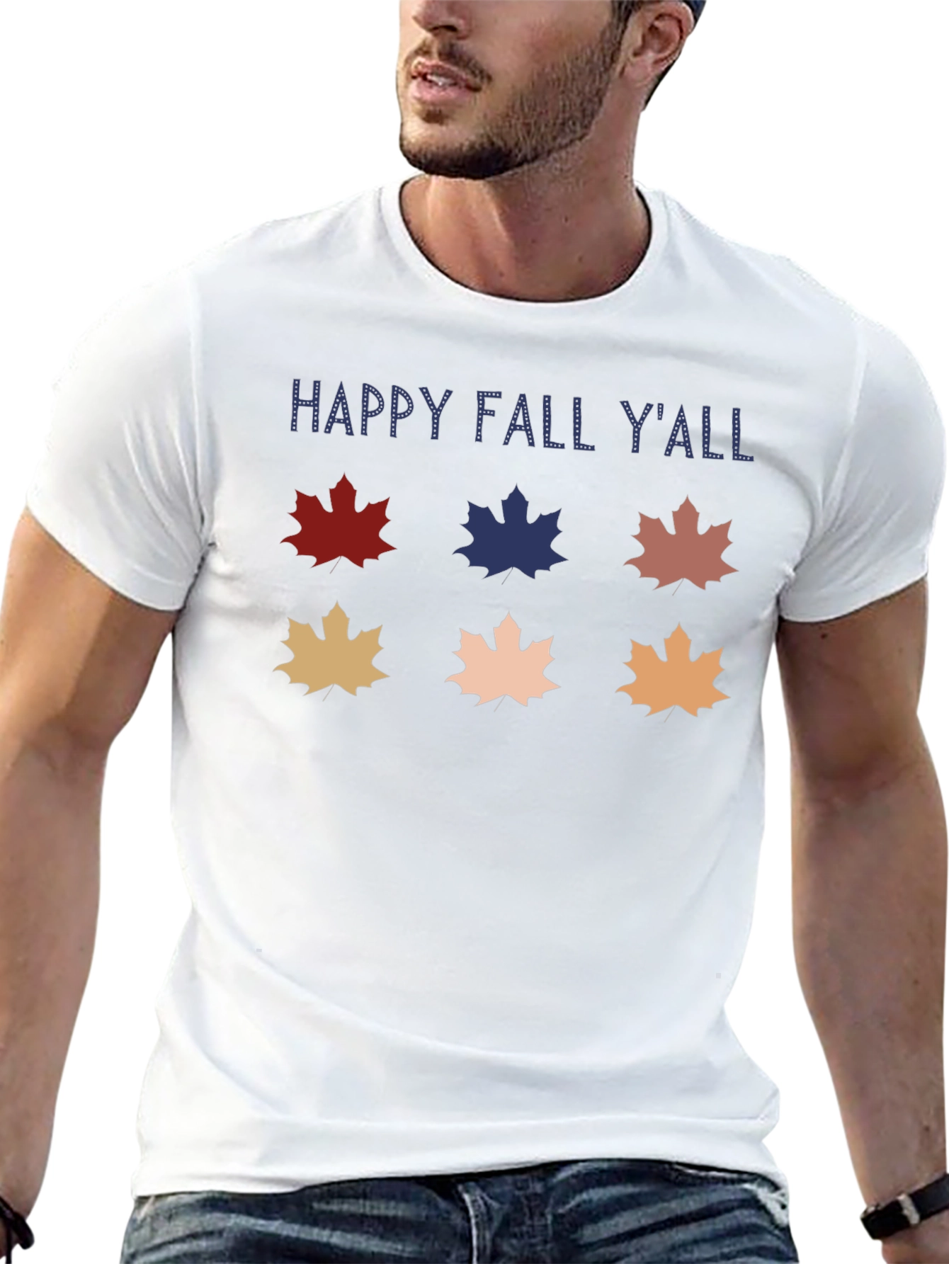 Happy Fall YAll T-Shirt Autumn Leaf Design