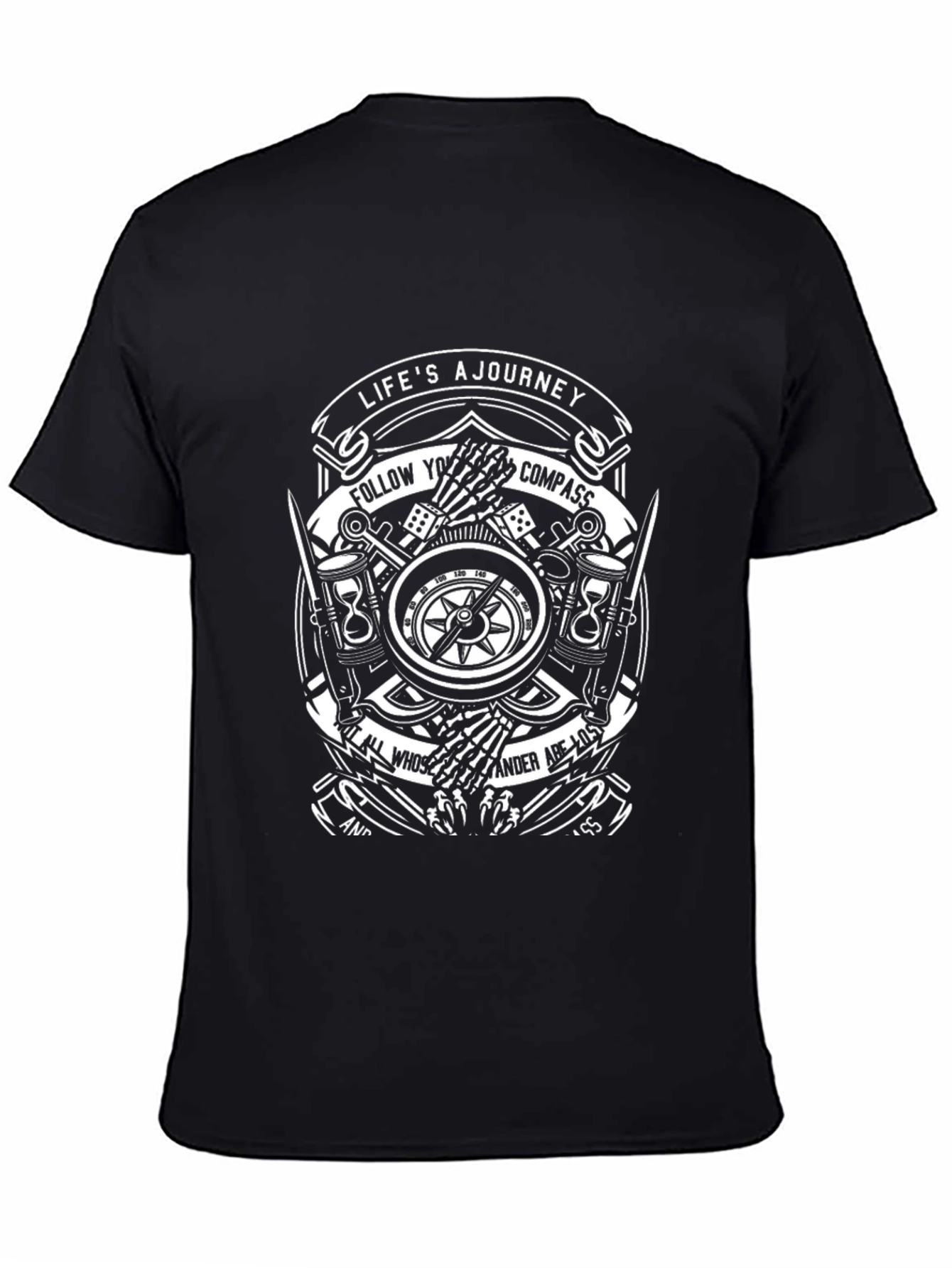 Lifes A Journey Compass Graphic T-Shirt