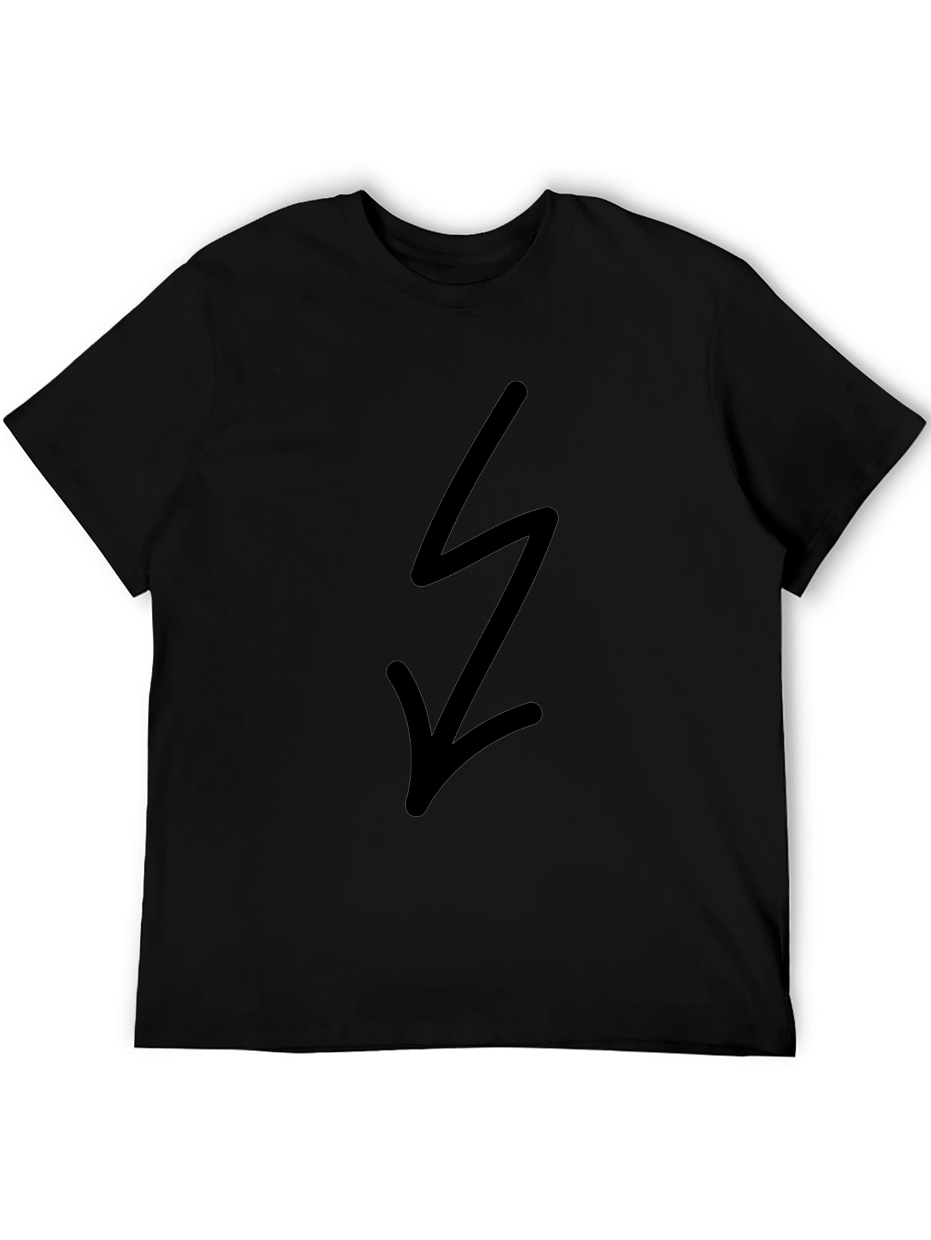Black Lightning Bolt Graphic Tee - Trendy Casual Shirt