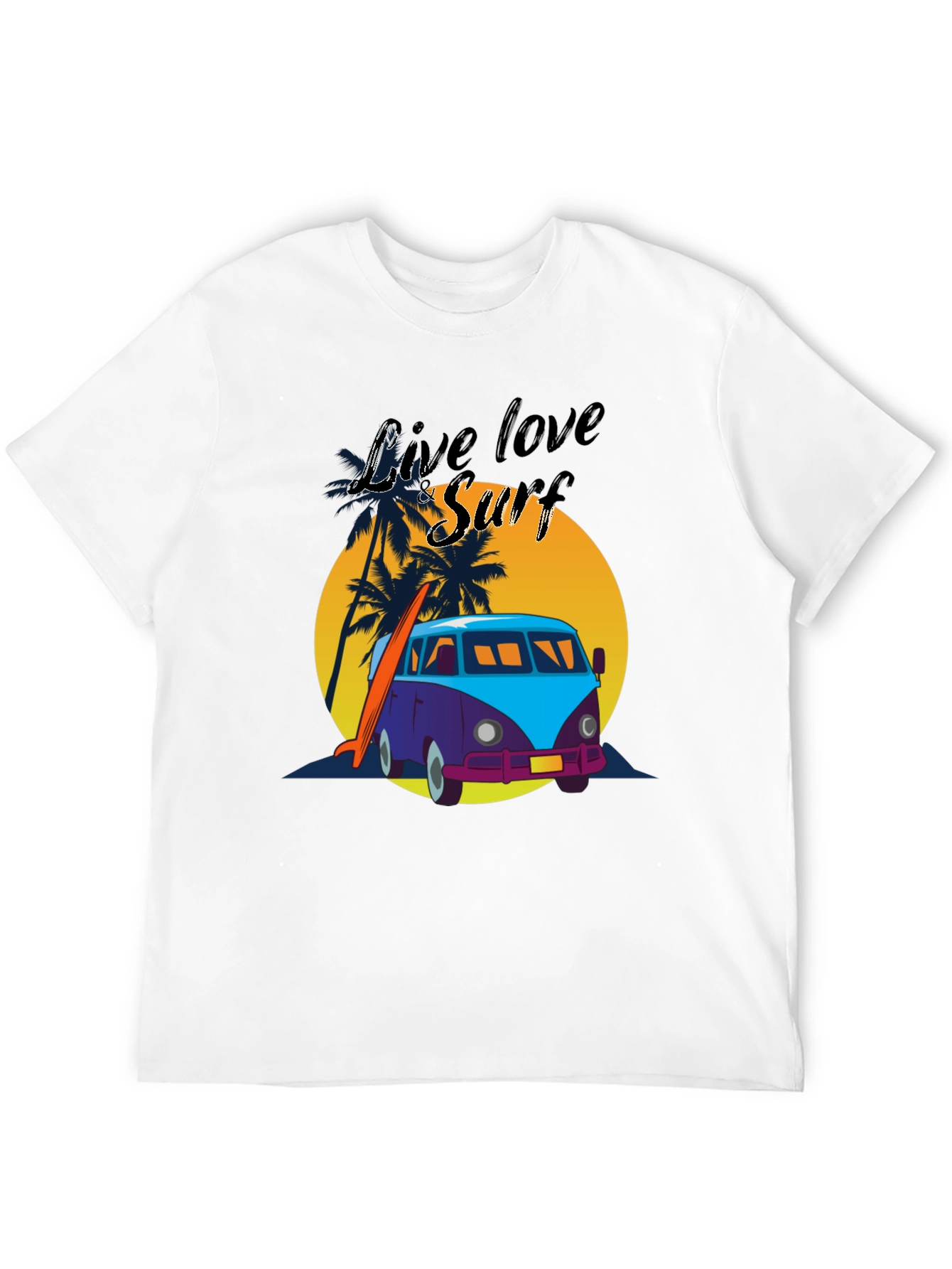 Live Love Surf Tee - Retro Van Beach Vibes