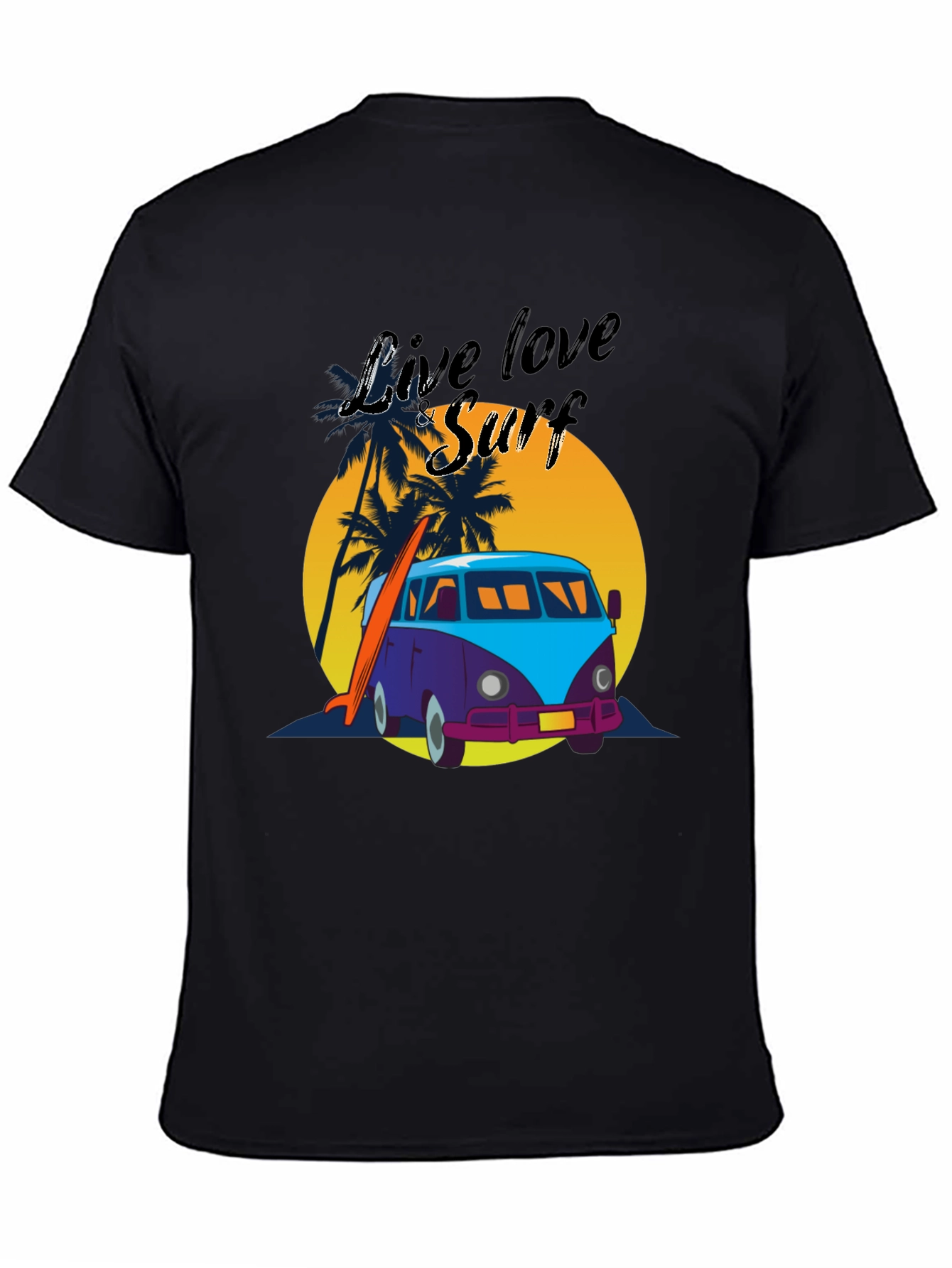 Live Love Surf Tee - Retro Van Beach Vibes