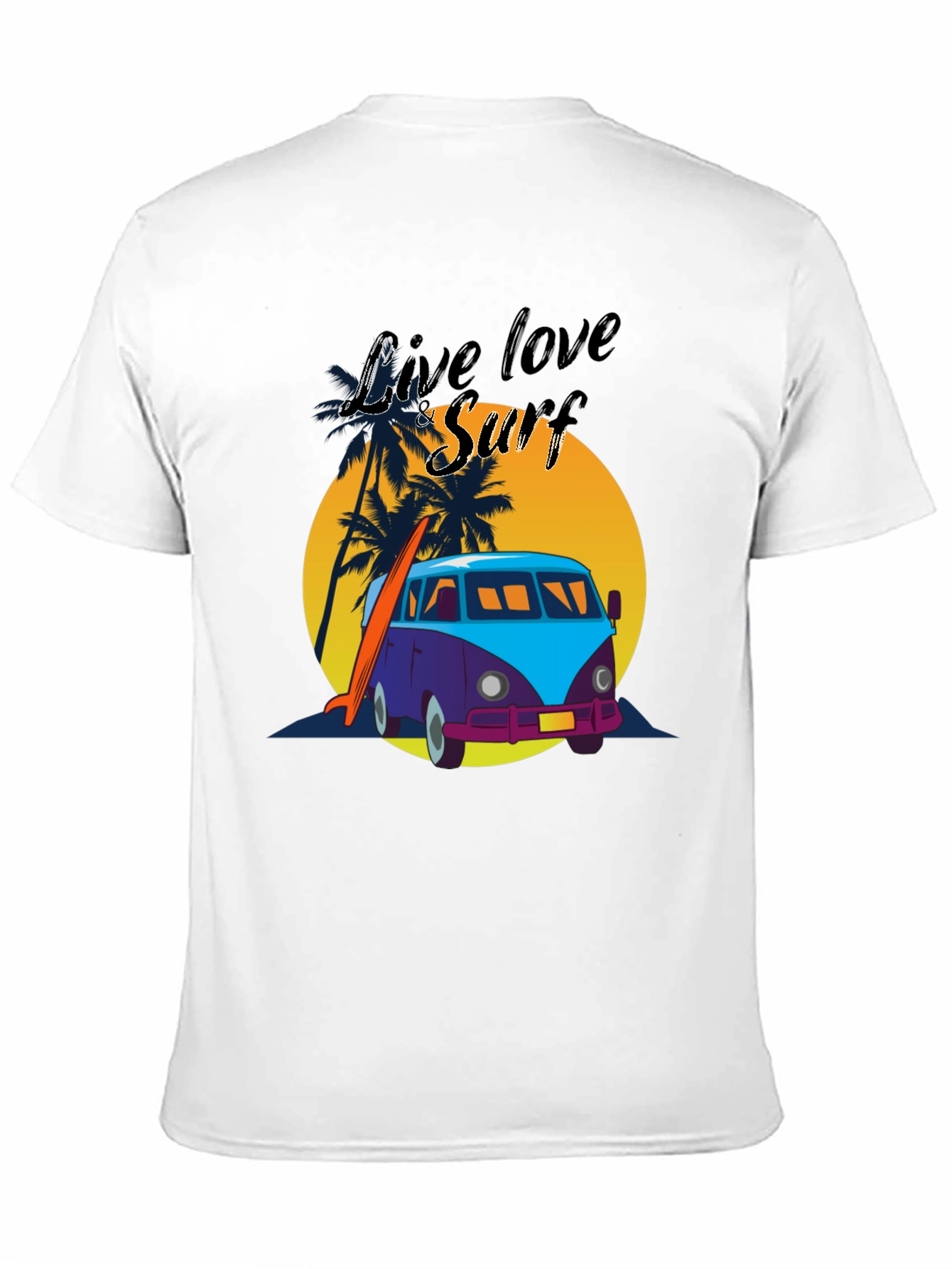 Live Love Surf Tee - Retro Van Beach Vibes