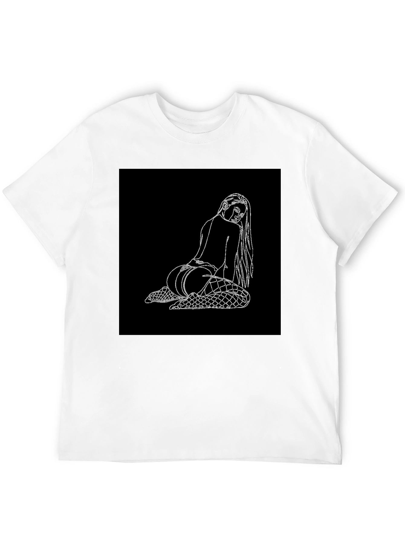 Edgy Graphic Tee: Back View Woman