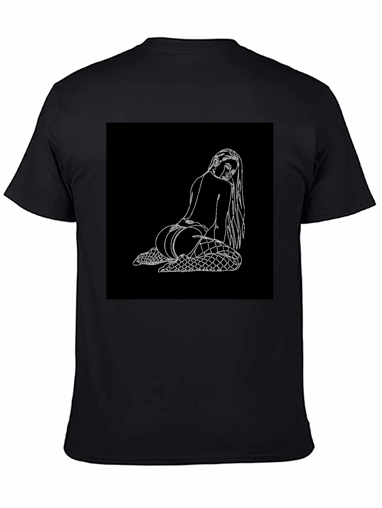 Edgy Graphic Tee: Back View Woman