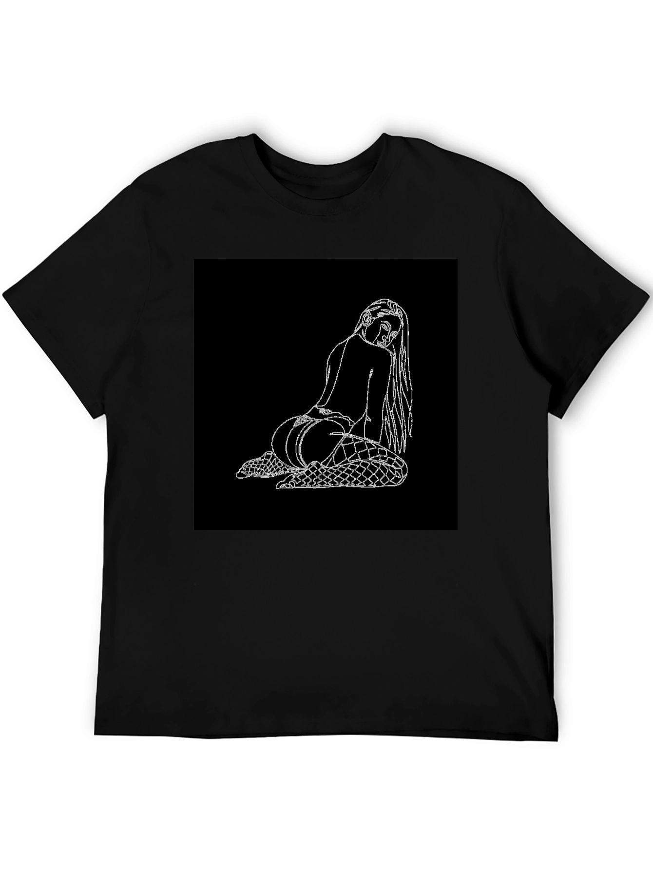 Edgy Graphic Tee: Back View Woman