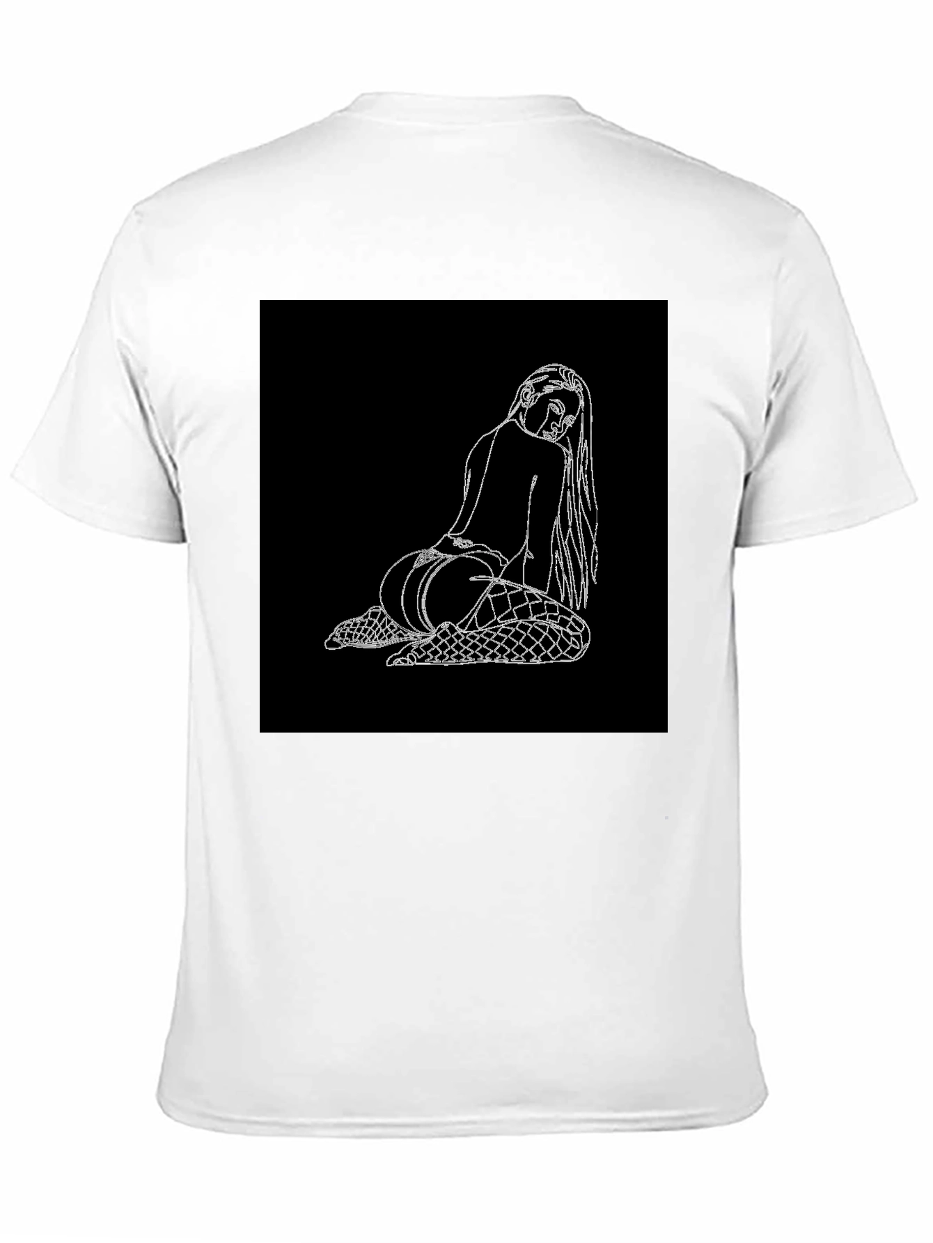 Edgy Graphic Tee: Back View Woman