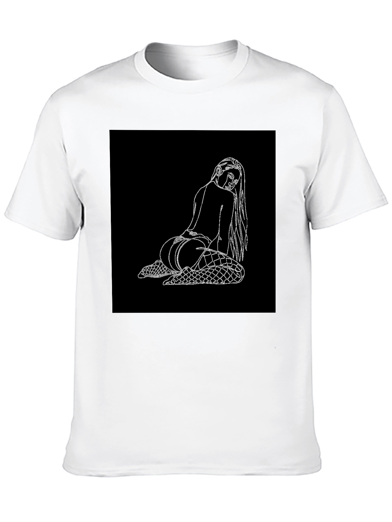 Edgy Graphic Tee: Back View Woman