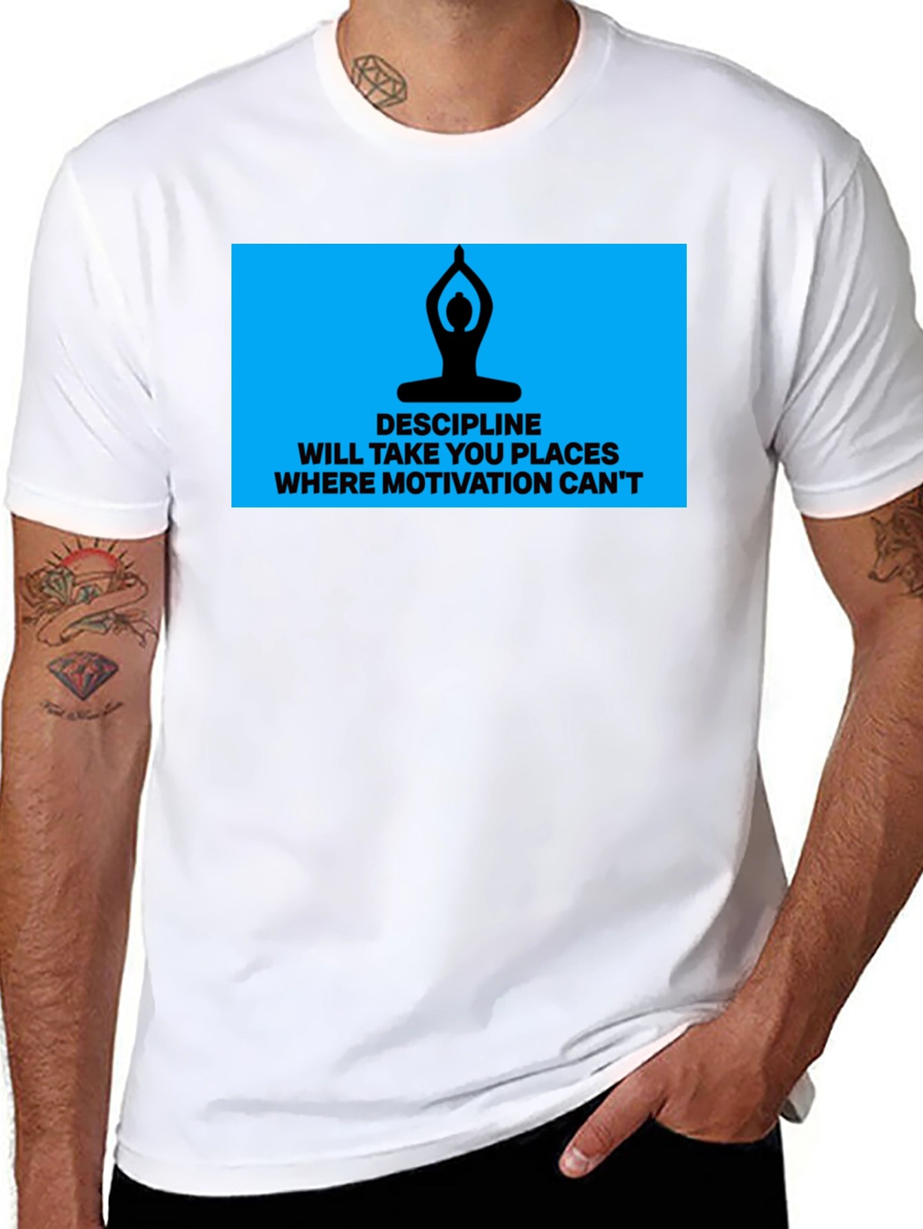 Discipline Motivation Mens Black T-Shirt