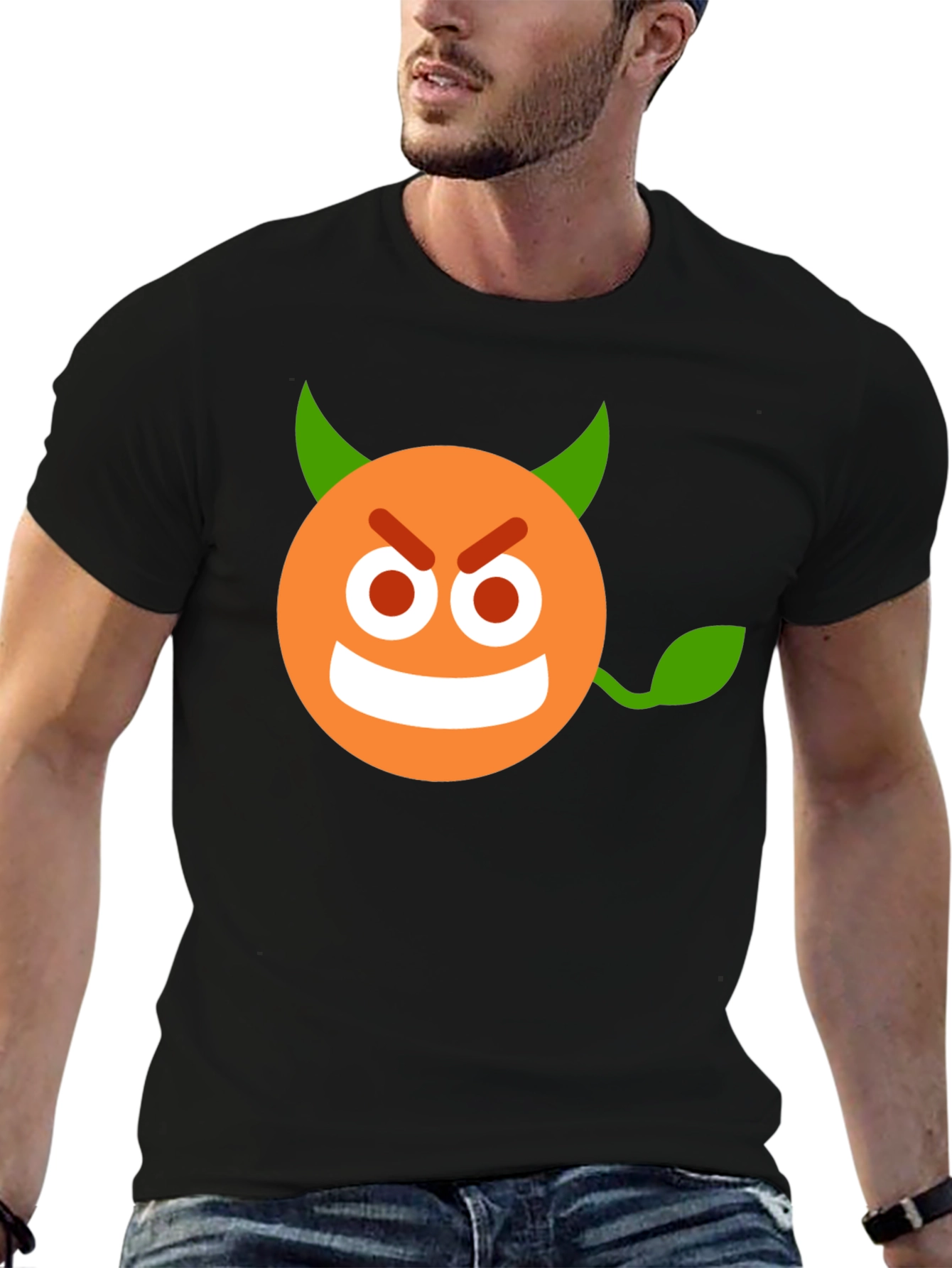 Devil Emoji Graphic Black T-Shirt