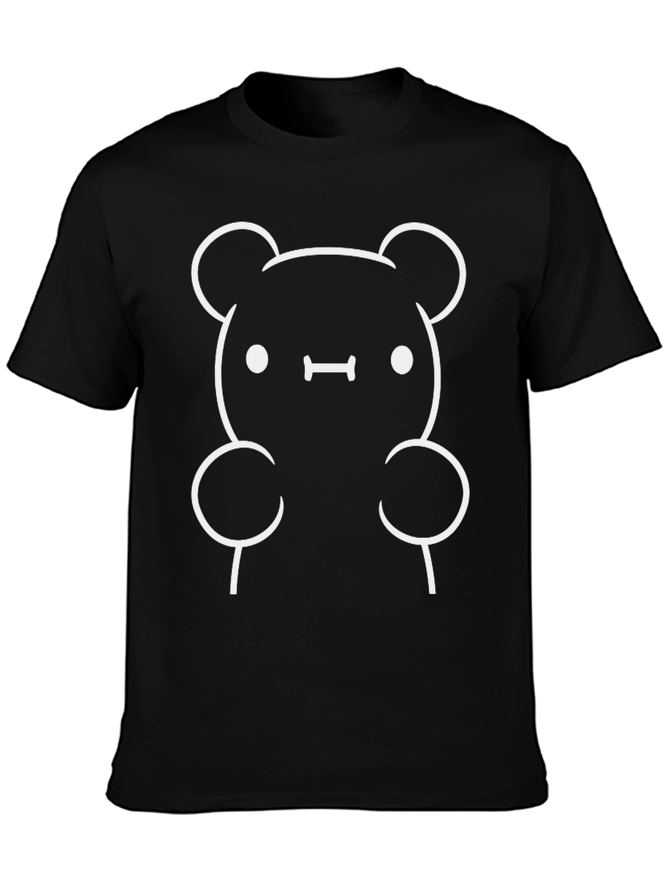 Cute Bear Graphic Tee - Black