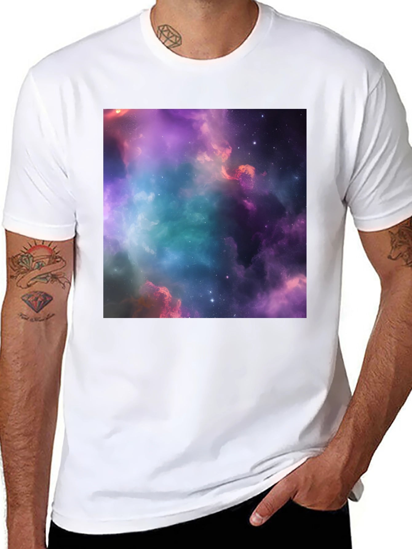 Nebula Galaxy Graphic Black T-Shirt