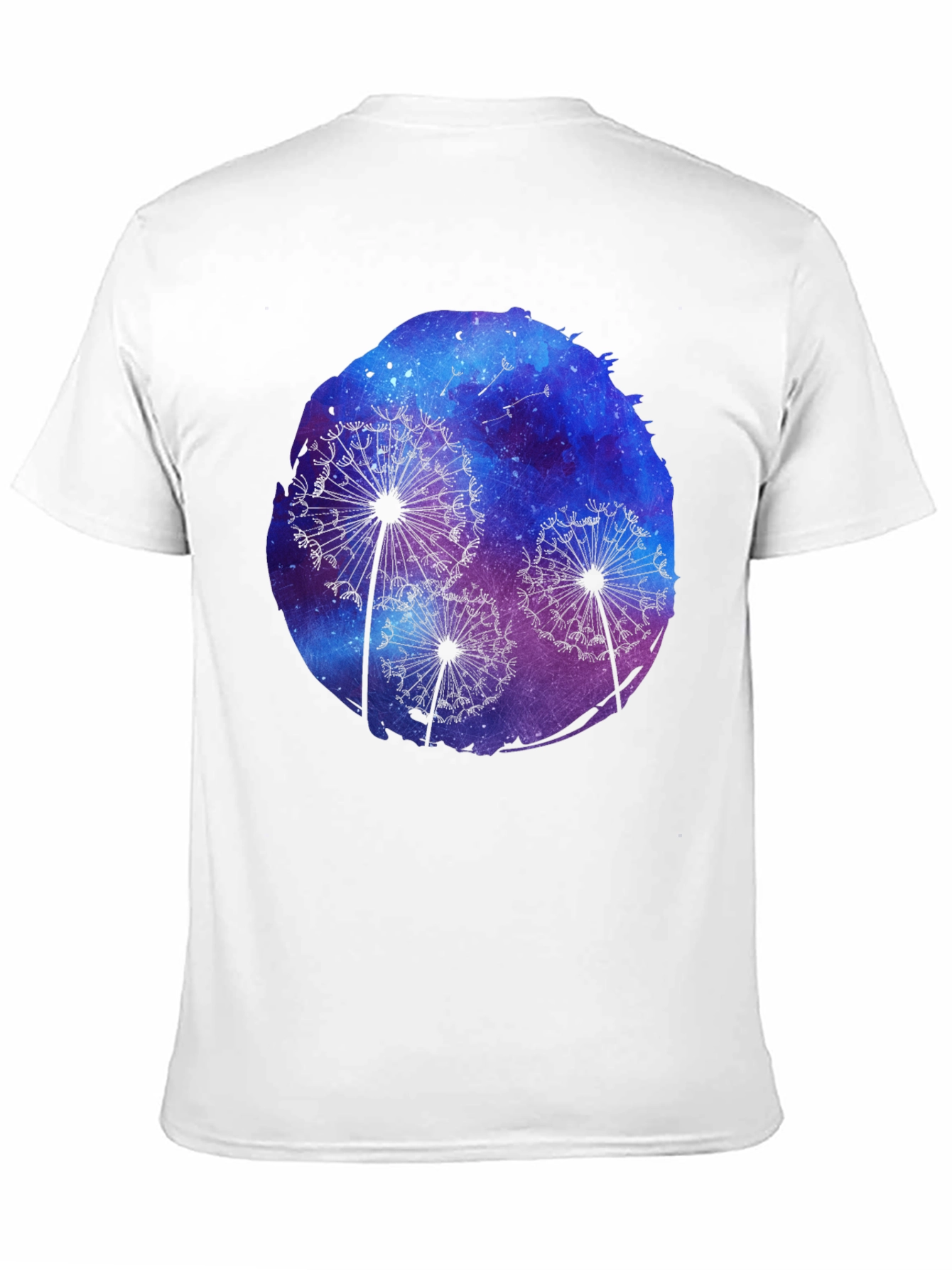 Dandelion Galaxy Print Black T-Shirt