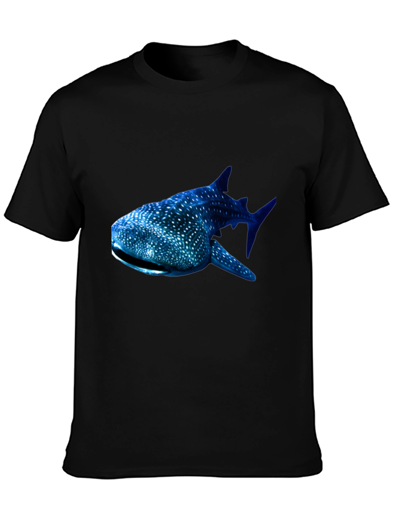 Whale Shark Graphic Tee - Black Cotton T-Shirt