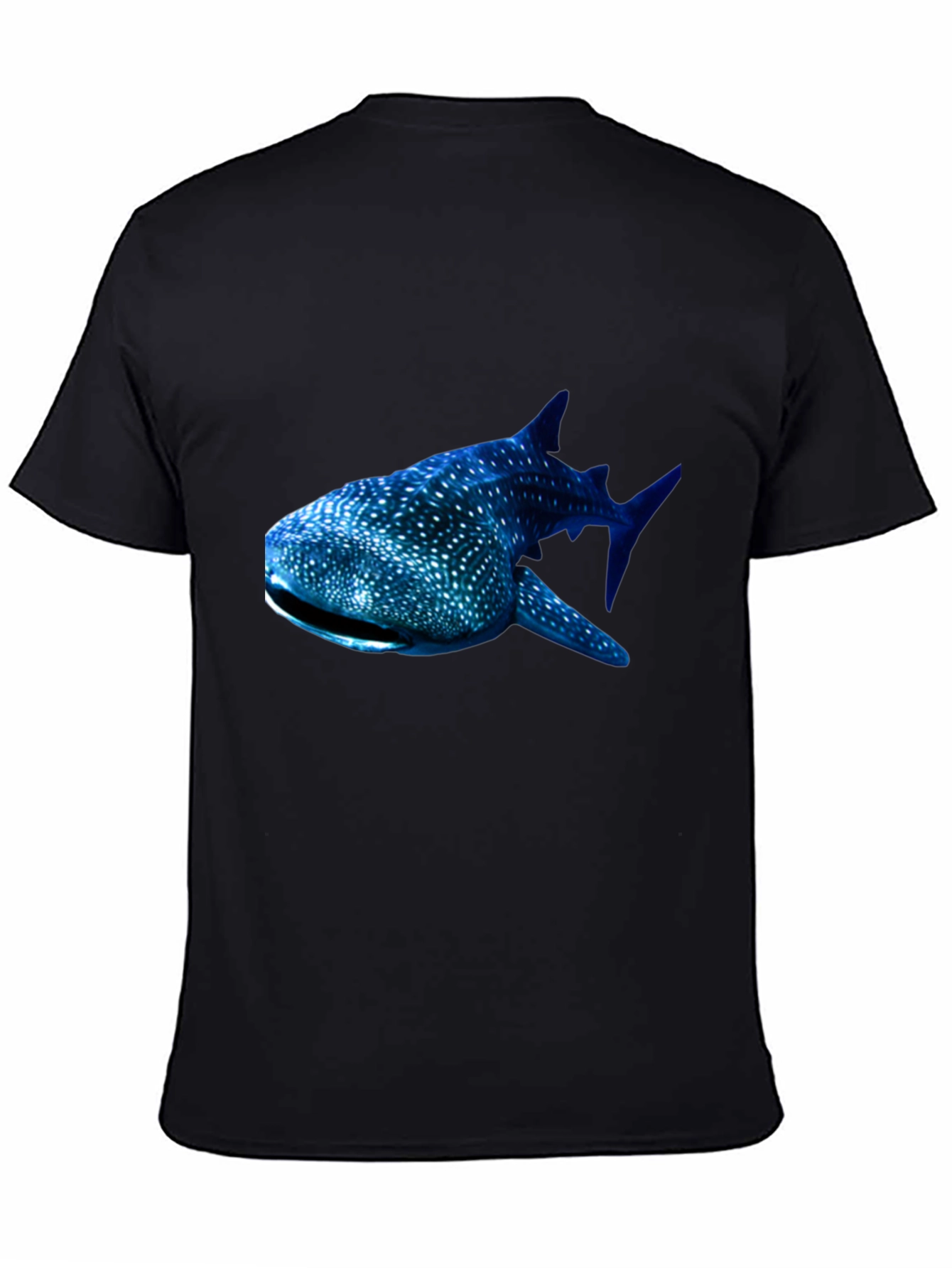 Whale Shark Graphic Tee - Black Cotton T-Shirt