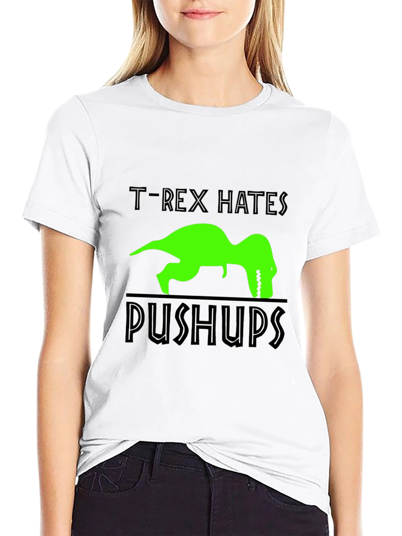 T-Rex Hates Pushups Graphic T-Shirt