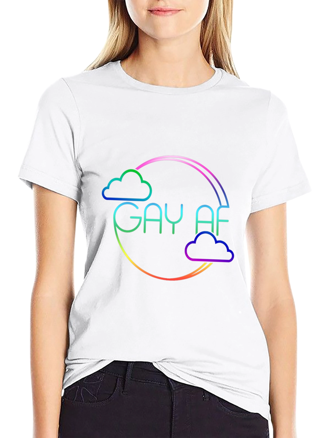 Gay AF Rainbow Cloud T-Shirt