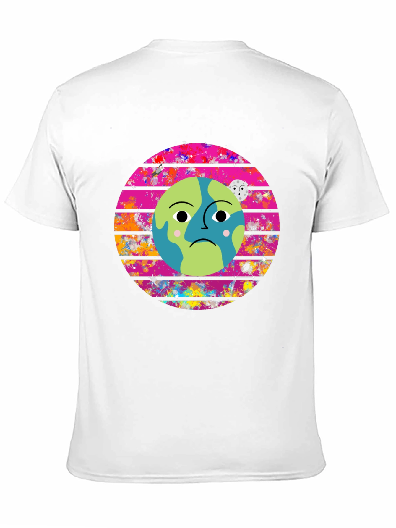Sad Earth Graphic Tee - Black Cotton T-Shirt
