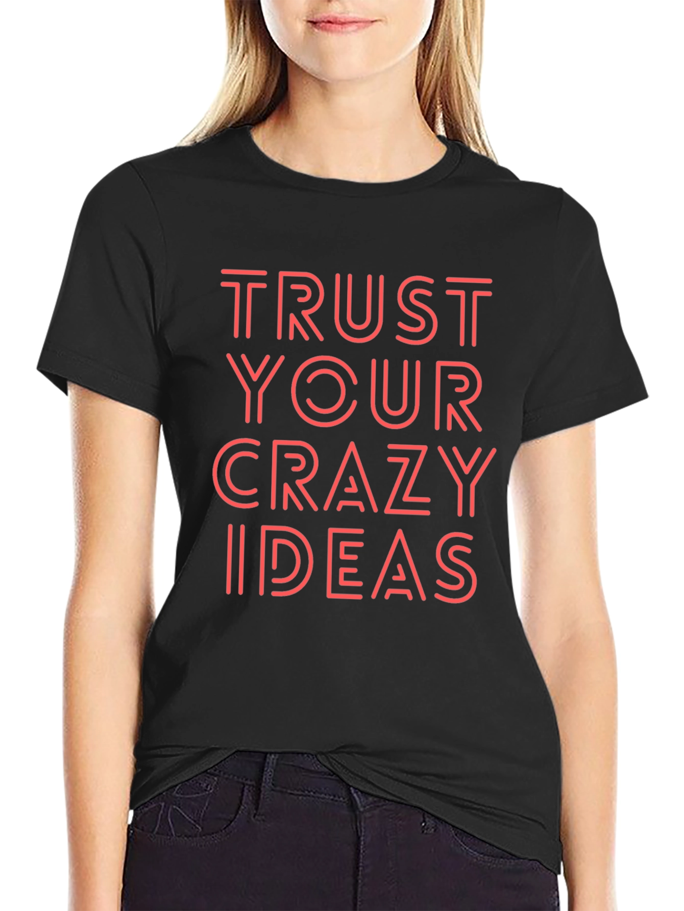 Trust Your Crazy Ideas Black Graphic Tee