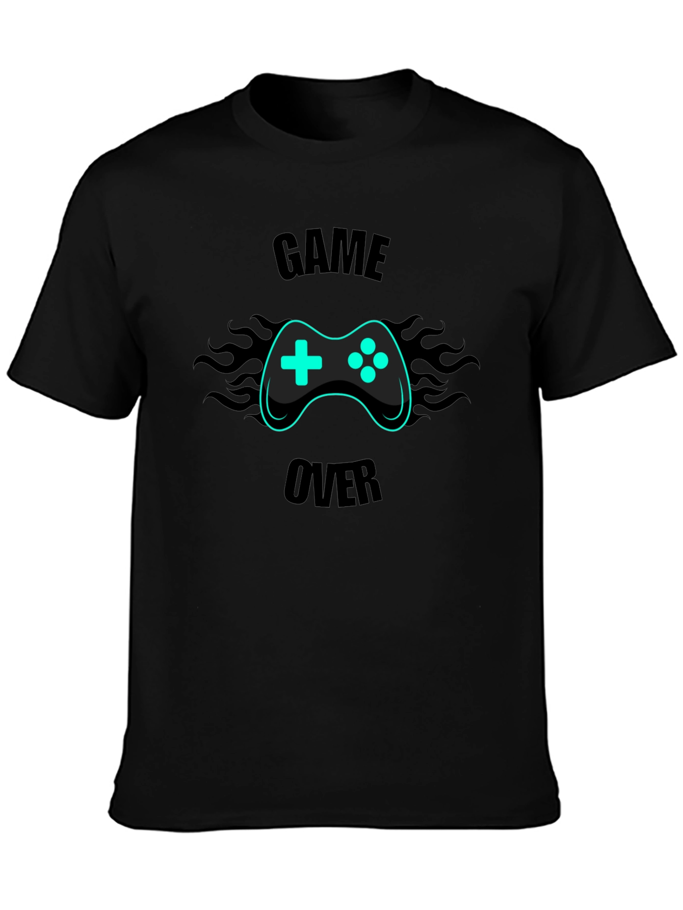 Game Over Graphic Tee - Gamer Style Black T-Shirt