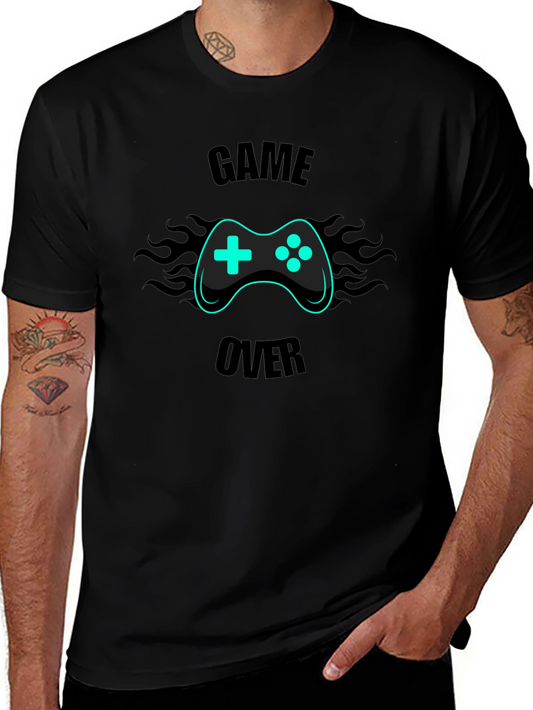 Game Over Graphic Tee - Gamer Style Black T-Shirt