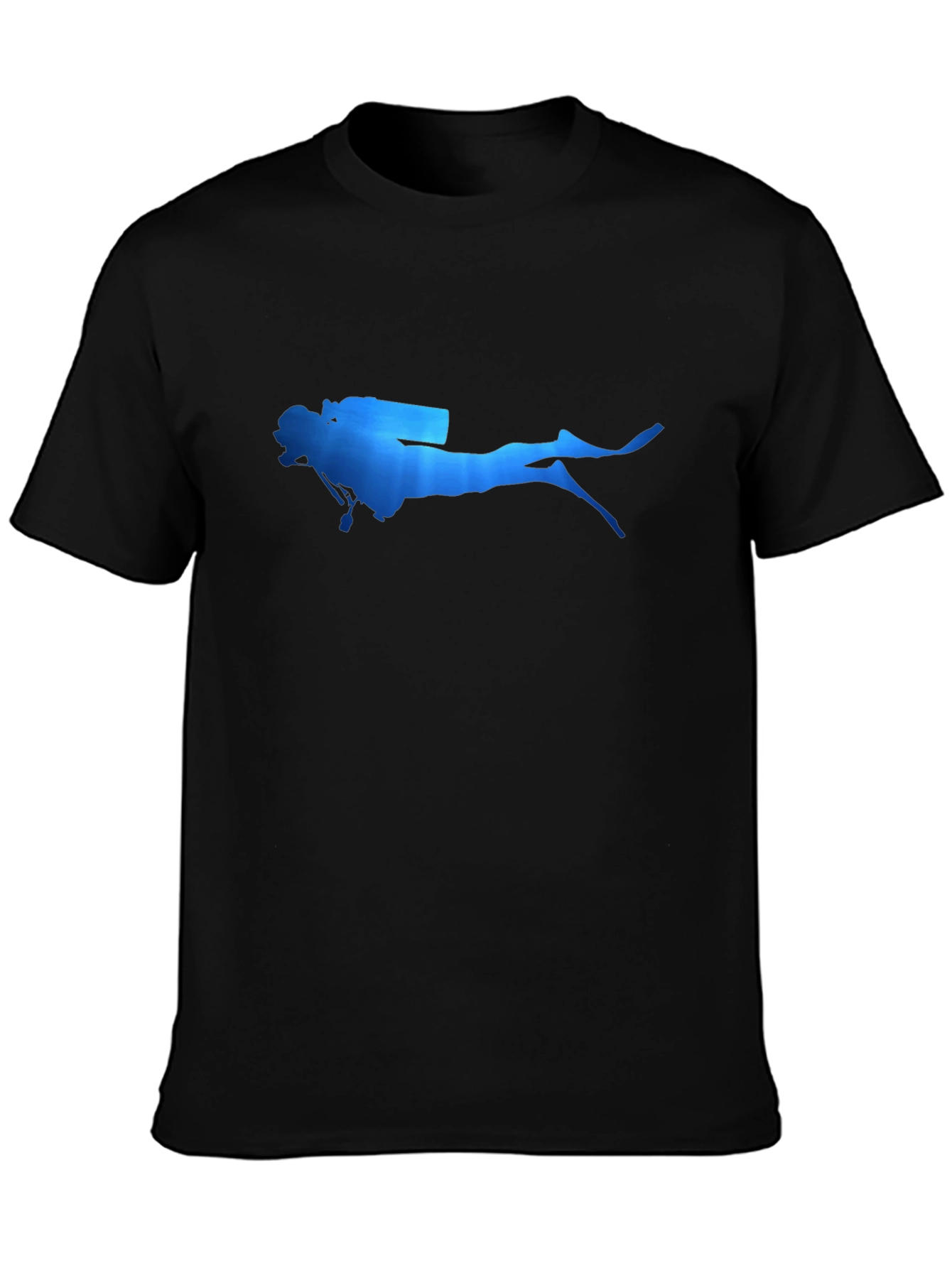 Diver Silhouette T-Shirt - Black Cotton Tee