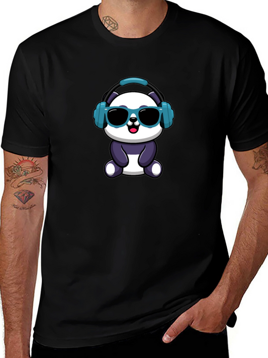 Cool Panda Graphic Tee - Black Cotton T-Shirt