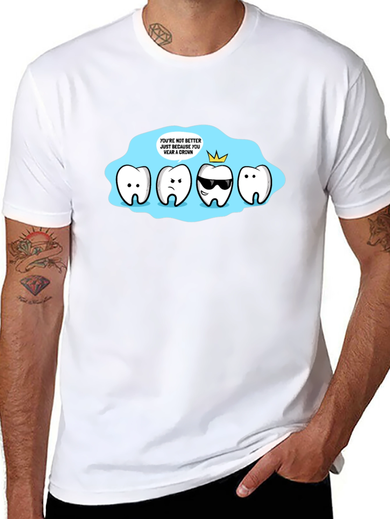 Crown Cartoon Graphic Black T-Shirt