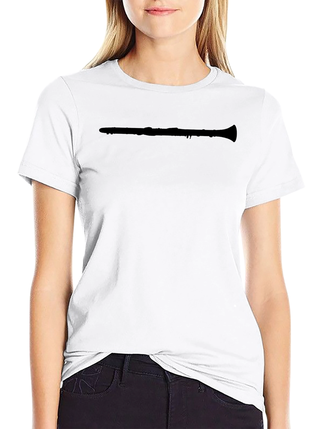Mens Black Clarinet Graphic Tee