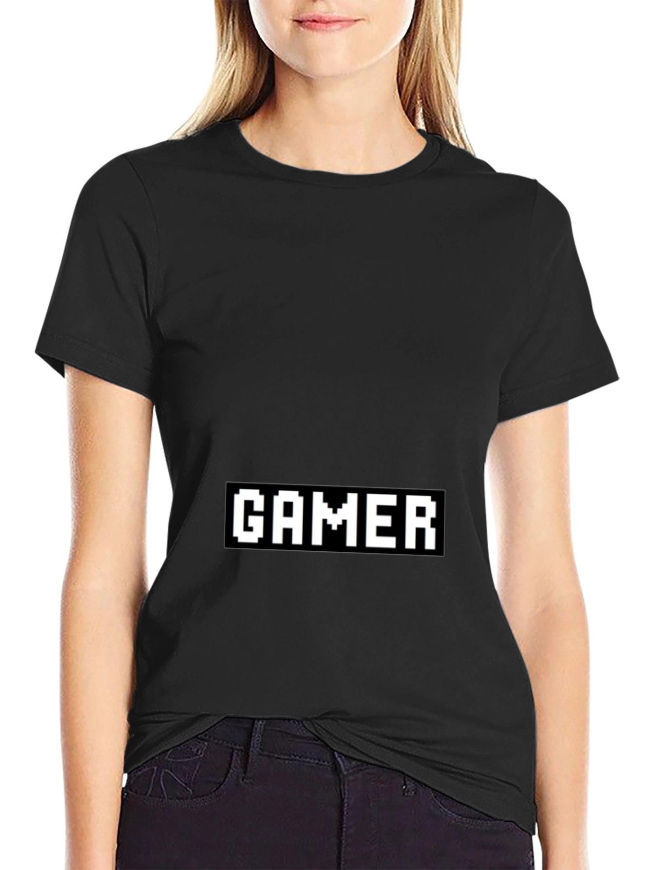 Pixel Gamer Black T-Shirt - Retro Gaming Style